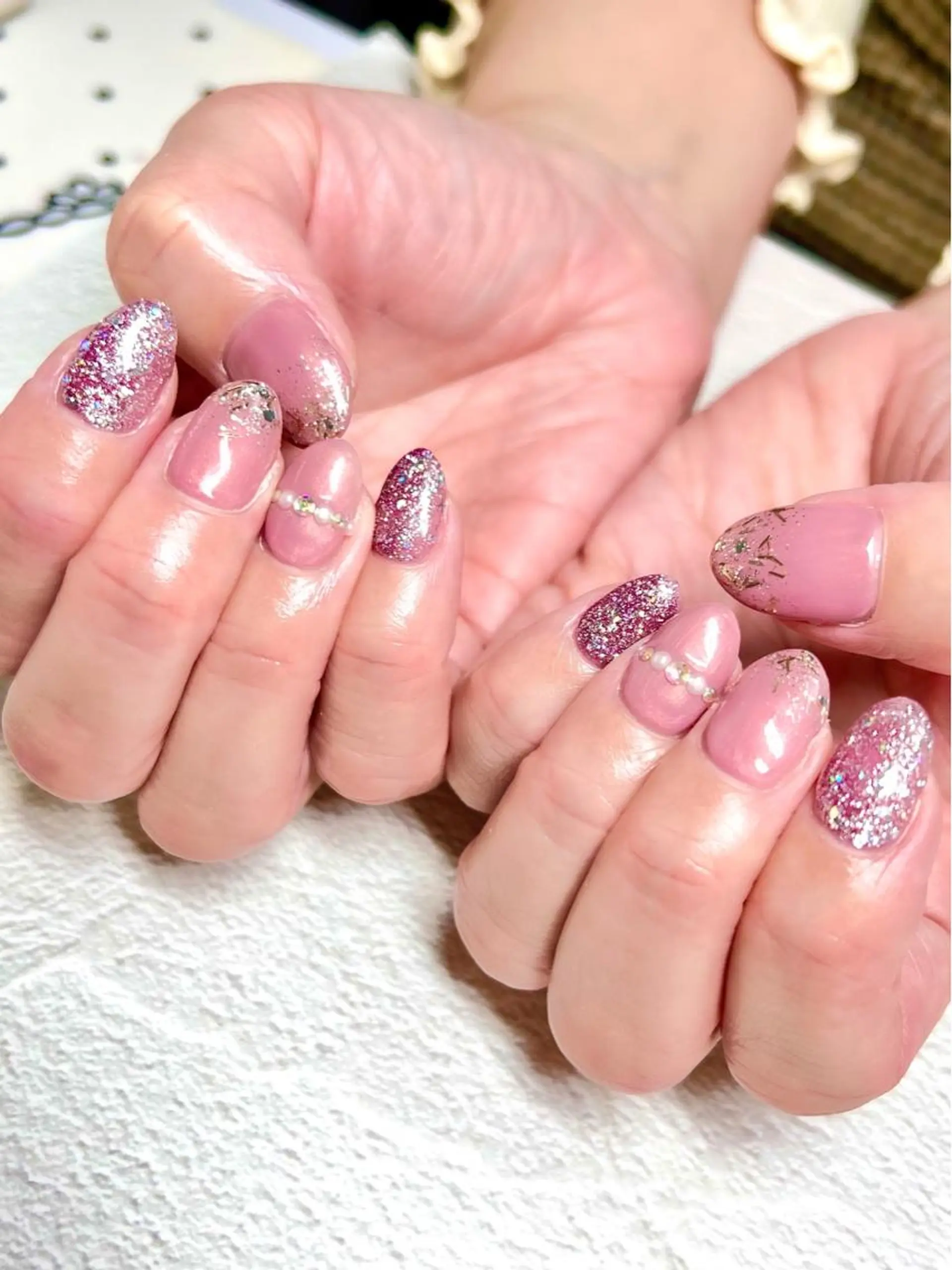 ネイル アートネイル オーロラネイル ジェルネイル 韓国ネイル ロングネイル ハンドネイル clover nailのネイルデザイン