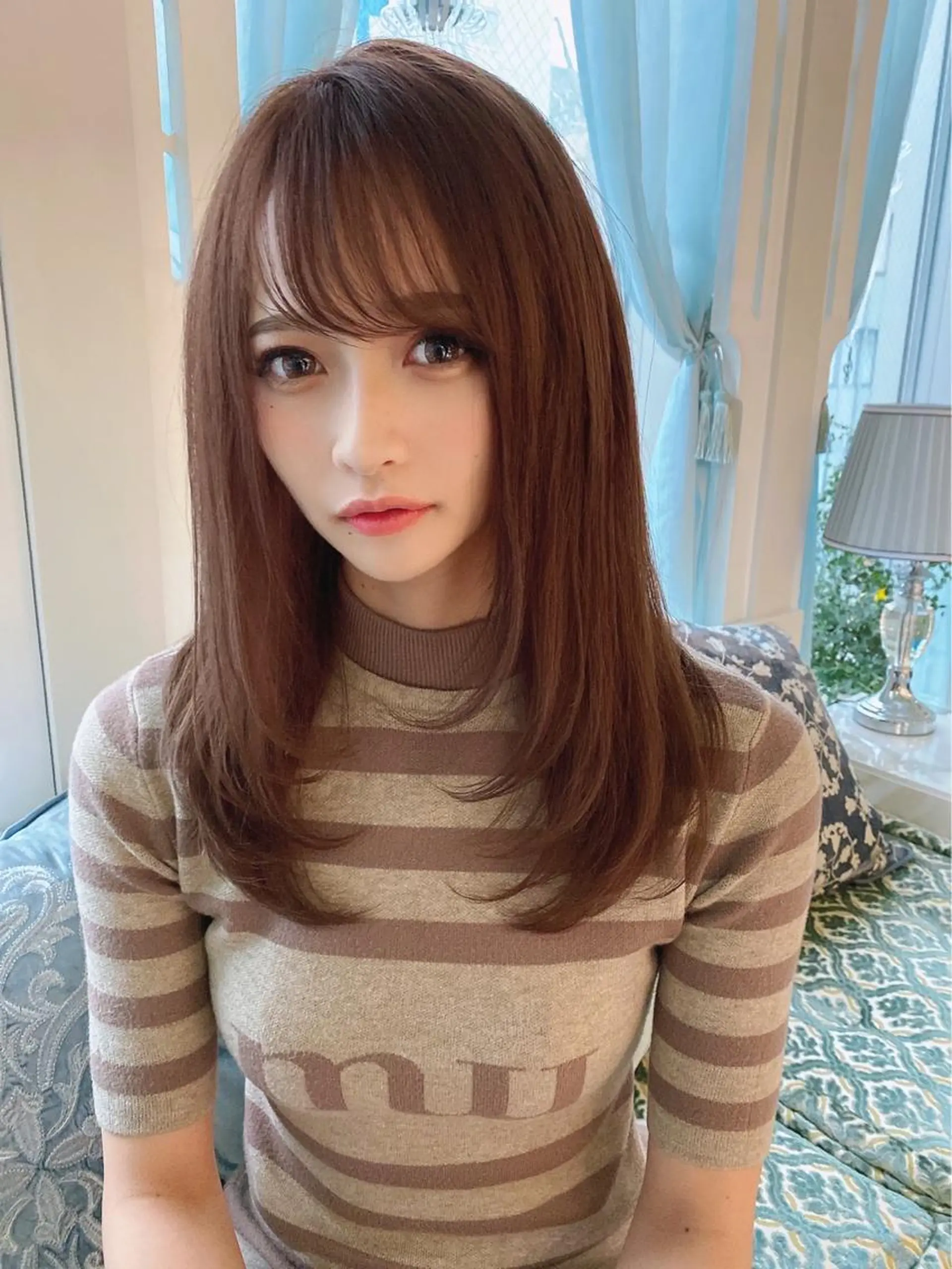 ミディアム カラー ヘアカラー トリートメント 栗原 瑠世のヘアスタイル