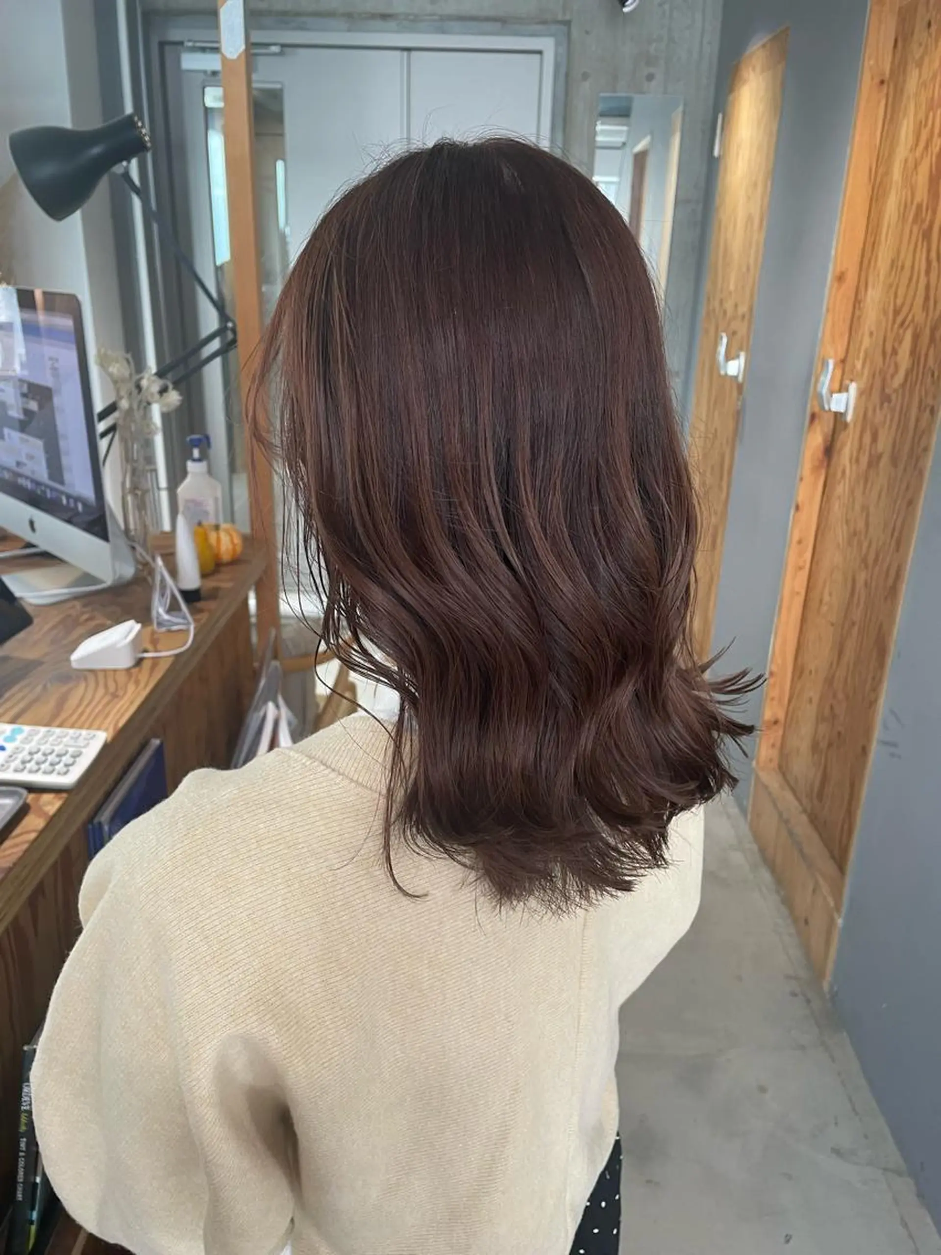ミディアム カラー ヘアアレンジ ベージュカラー ピンクカラー ピンクベージュ CEINE OUR ‪🍒なつきのヘアスタイル