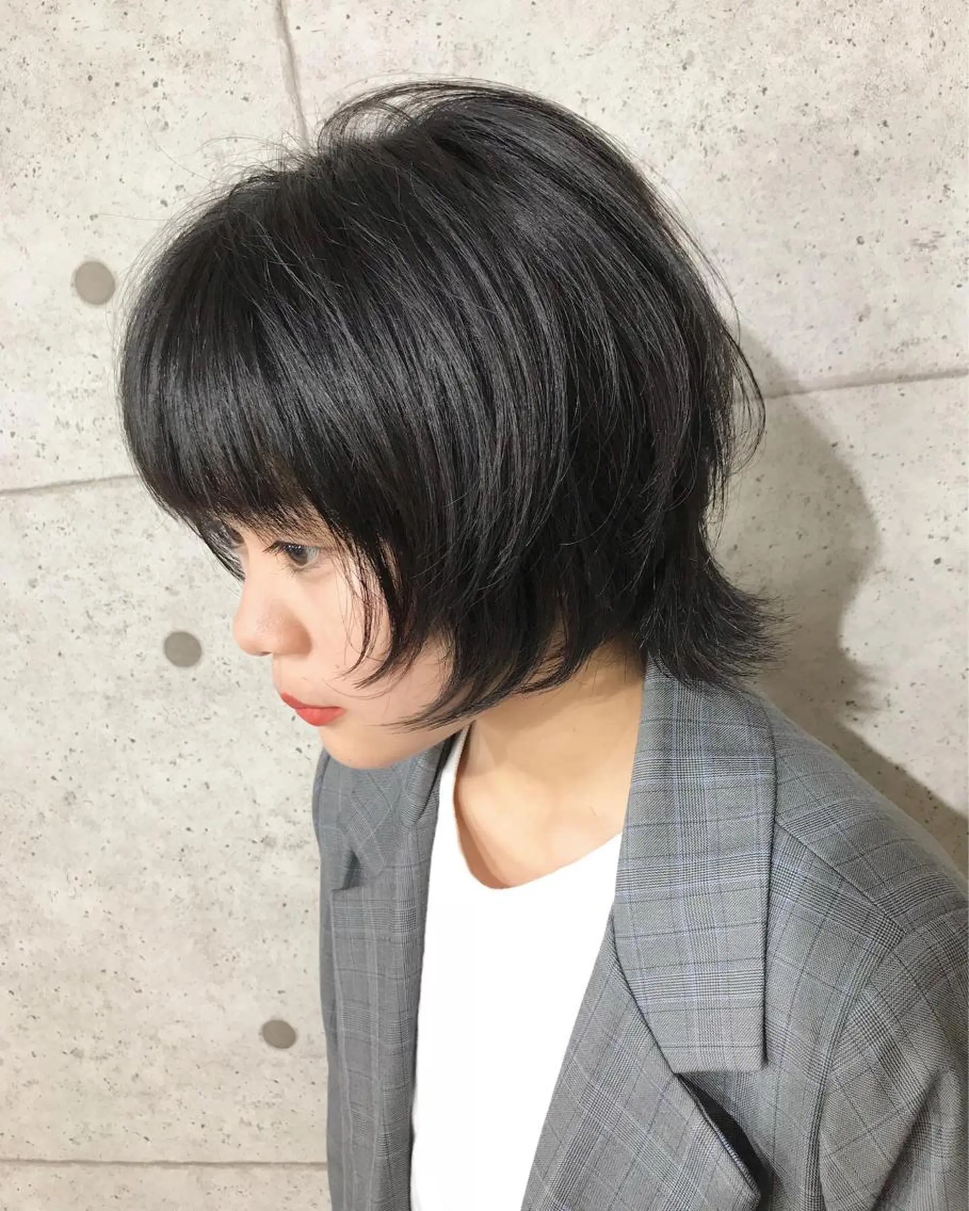 ミディアム ウルフカット カット ヘアカラー トリートメント hair teria ryu 大塚のヘアスタイル