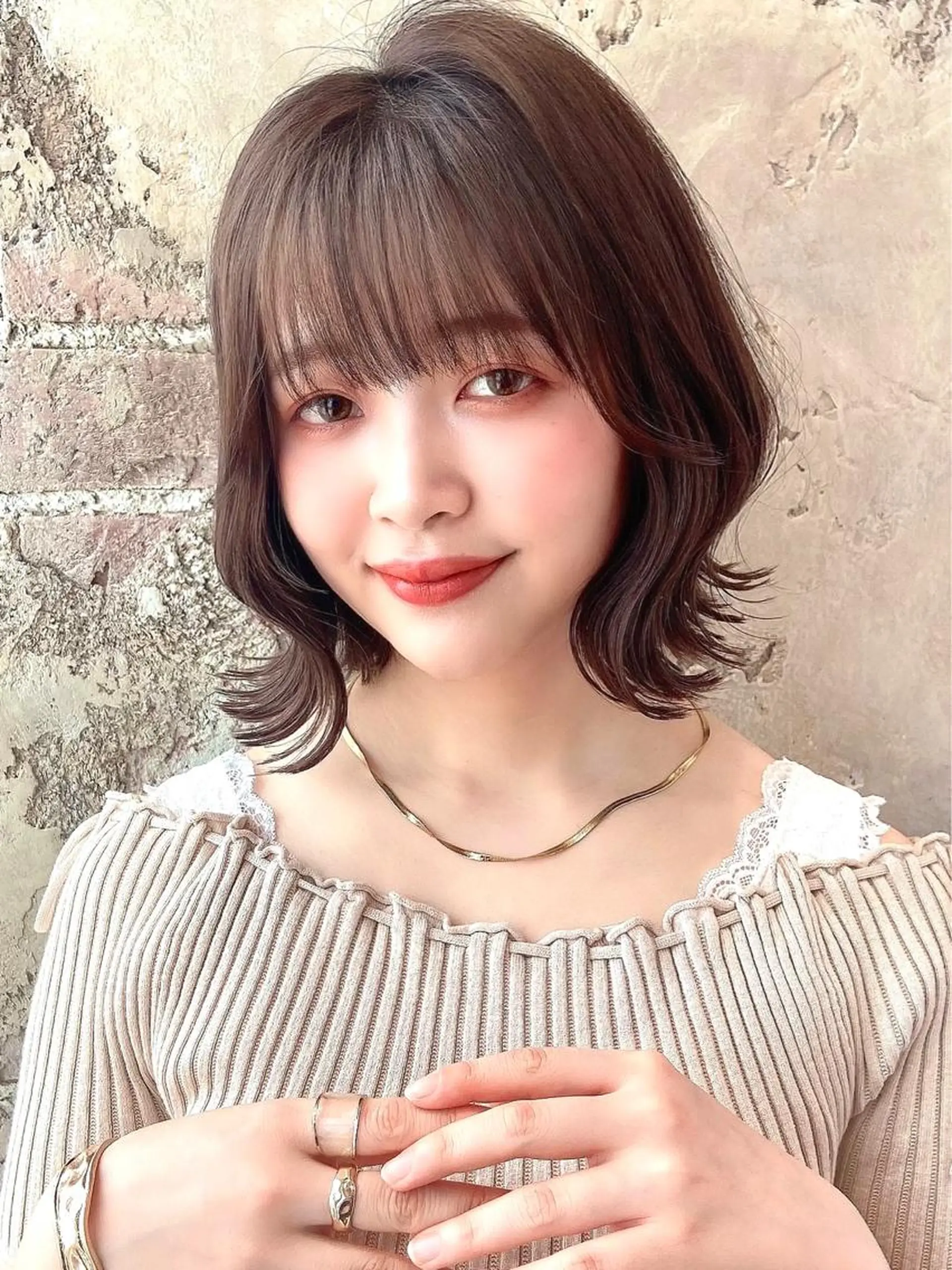 ミディアム カラー パーマ ヘアアレンジ ボブ くびれヘア 似合わせカット Surpass所属・🌈小顔似合わせ SHIHO🌈のヘアスタイル