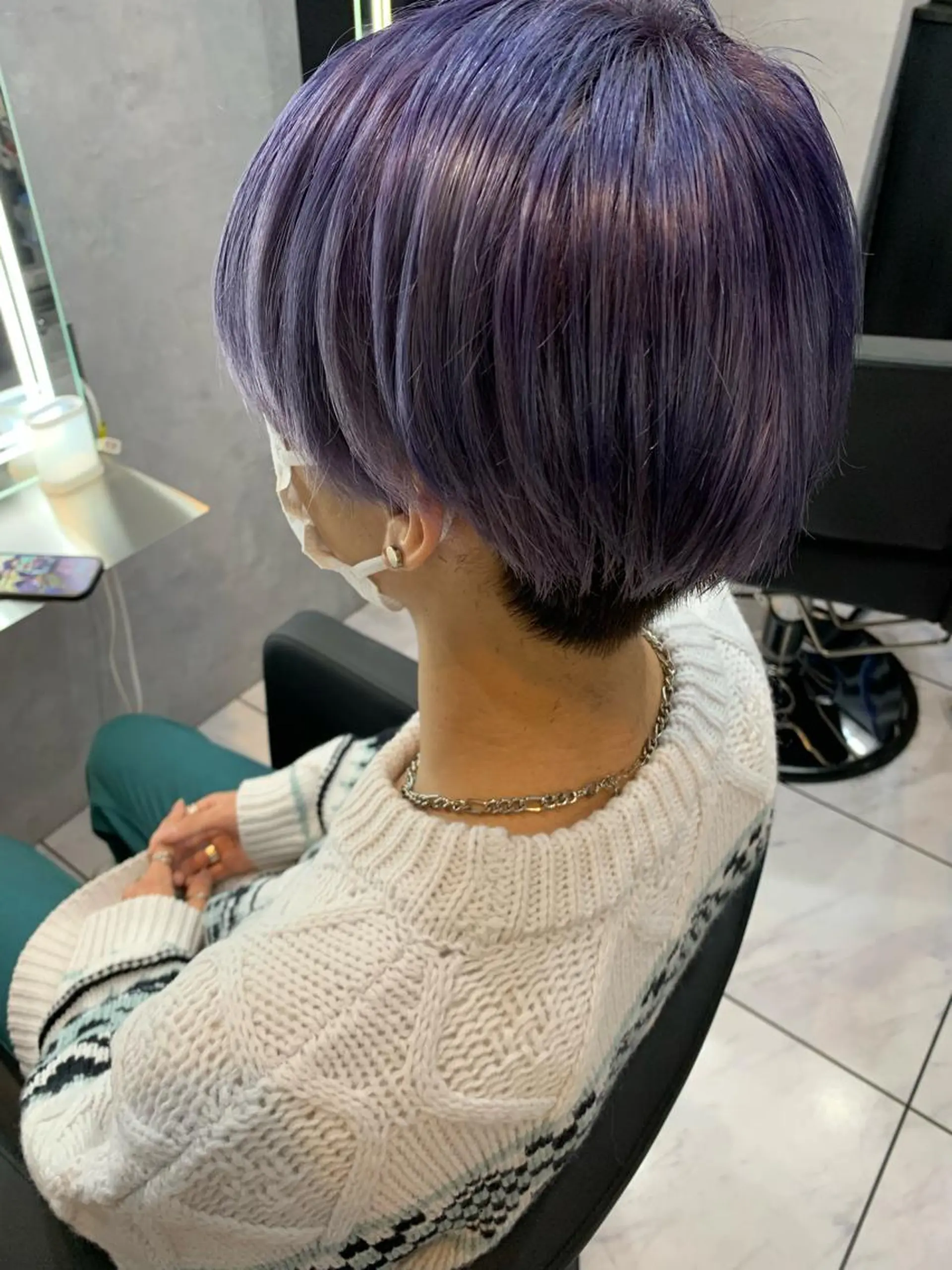 ショート メンズ メンズブリーチ メンズインナーカラー 髪質改善 トリートメント 透明感/ブリーチ縮毛 /髪質改善/星野純一のヘアスタイル