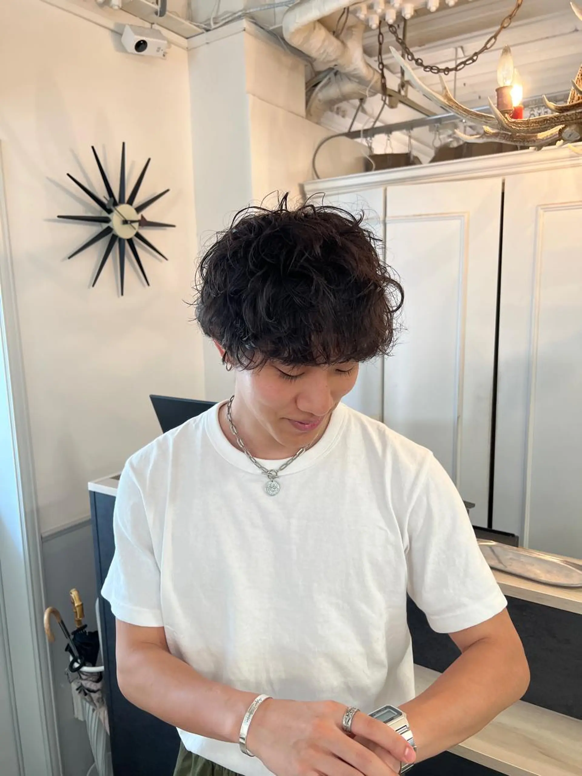メンズ マッシュ メンズパーマ カット トリートメント ヘッドスパ 🪽ハネエクステ🪽 羽エクステKENJIのヘアスタイル