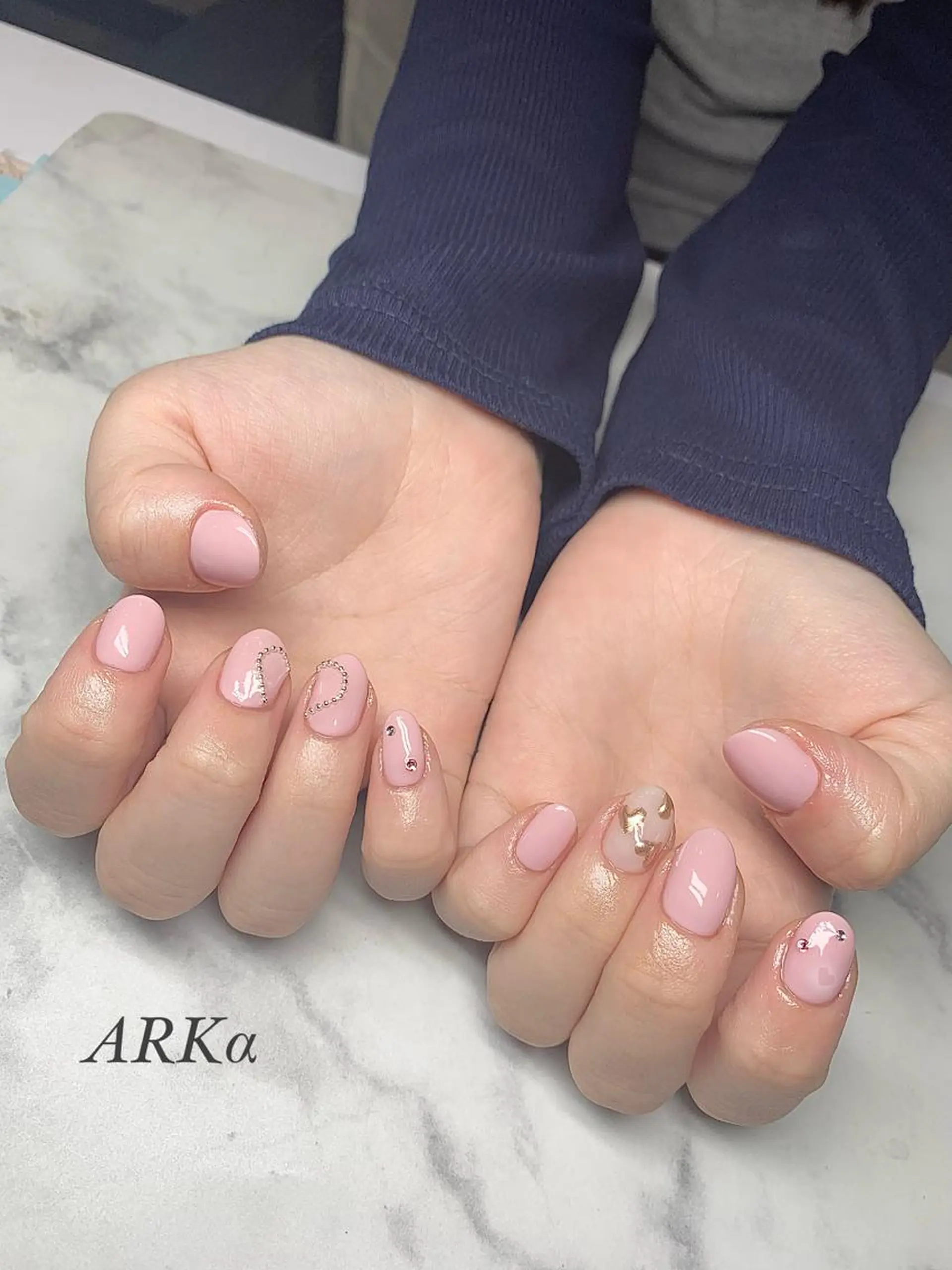 ショート ネイル ミラーネイル ハンドネイル ARKα SHIORIのネイルデザイン