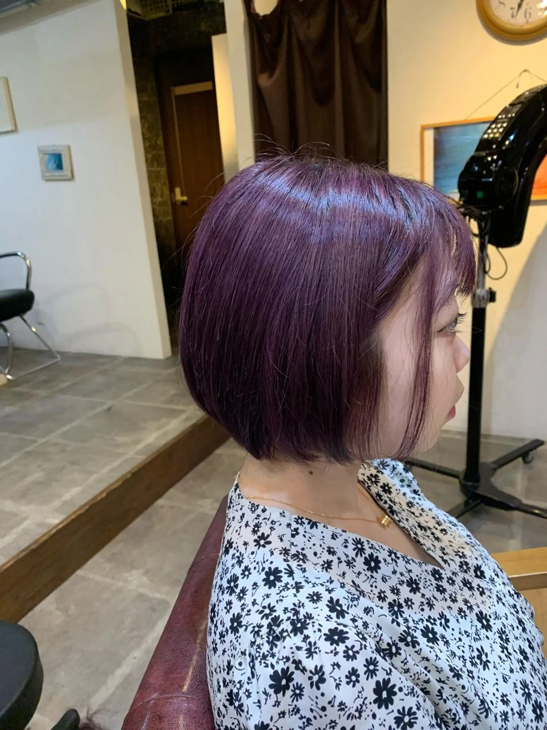 ショート カラー パープルカラー ヘアカラー CECIL hair なんば店所属・メンズパーマ 艶髪☆店長☆有馬のヘアスタイル