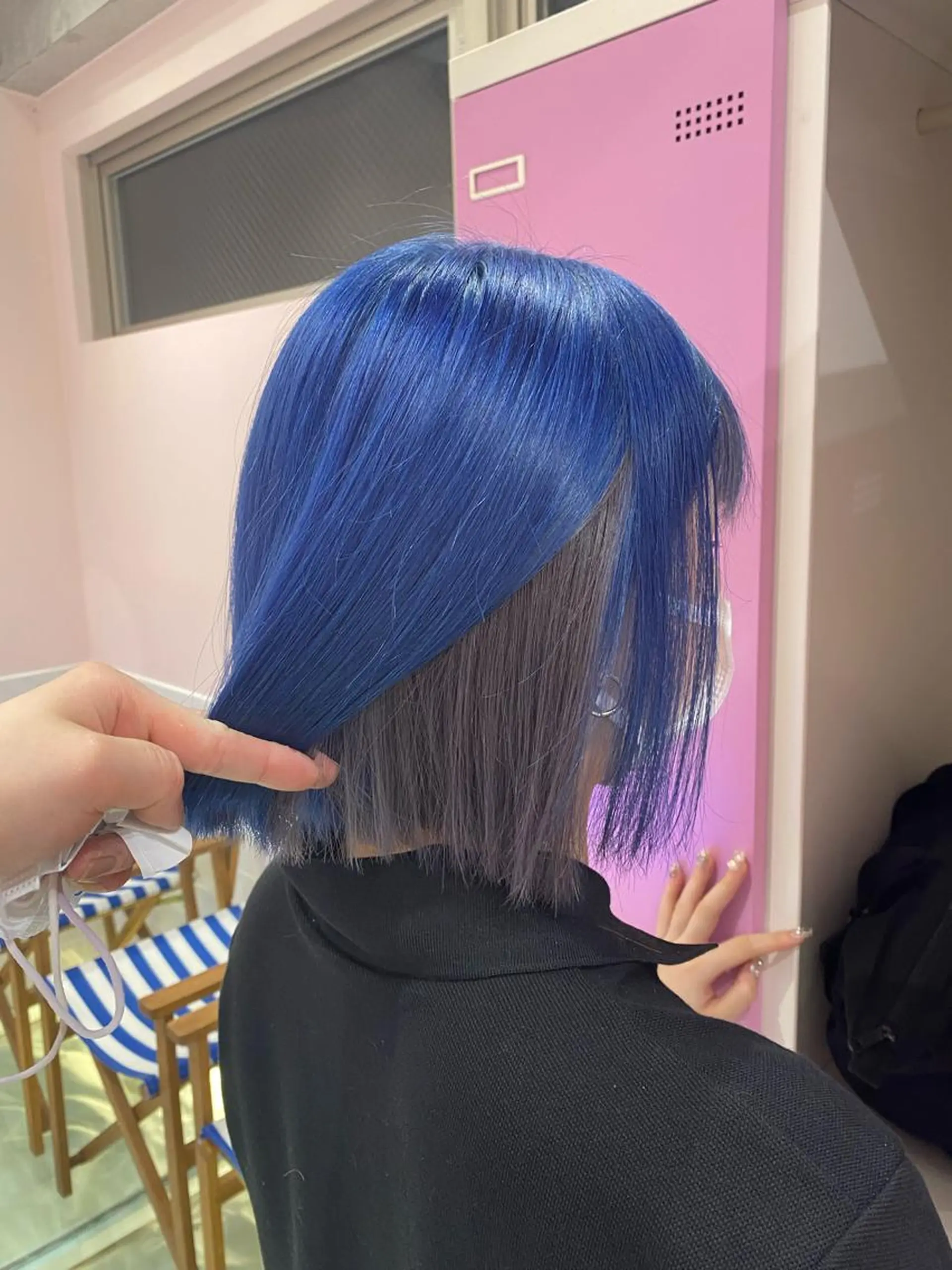 カラー ブリーチ ブルーカラー シルバー ヘアカラー トリートメント ヘアセット 楓🦋韓国系レイヤー / 透明感カラー🤍のヘアスタイル