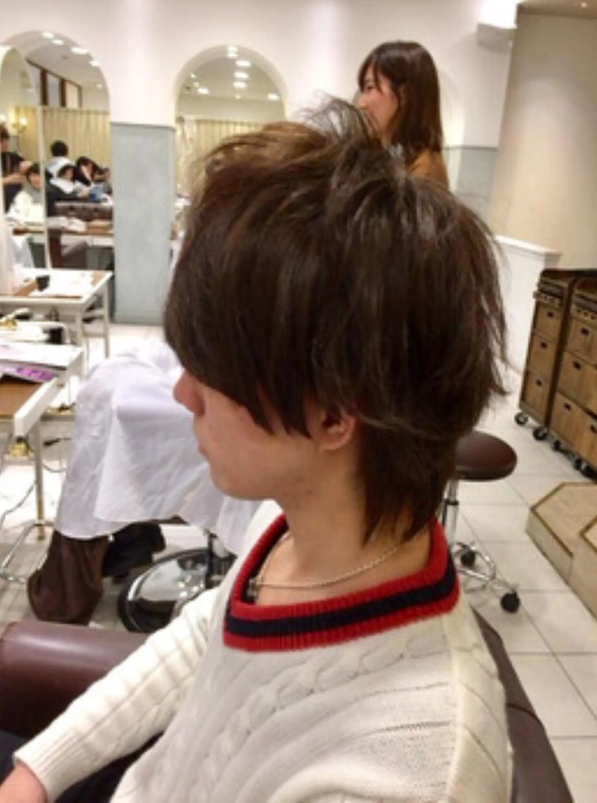ショート カラー メンズ ブラウンカラー ブリーチカラー🌈 嘉名 真樹のヘアスタイル