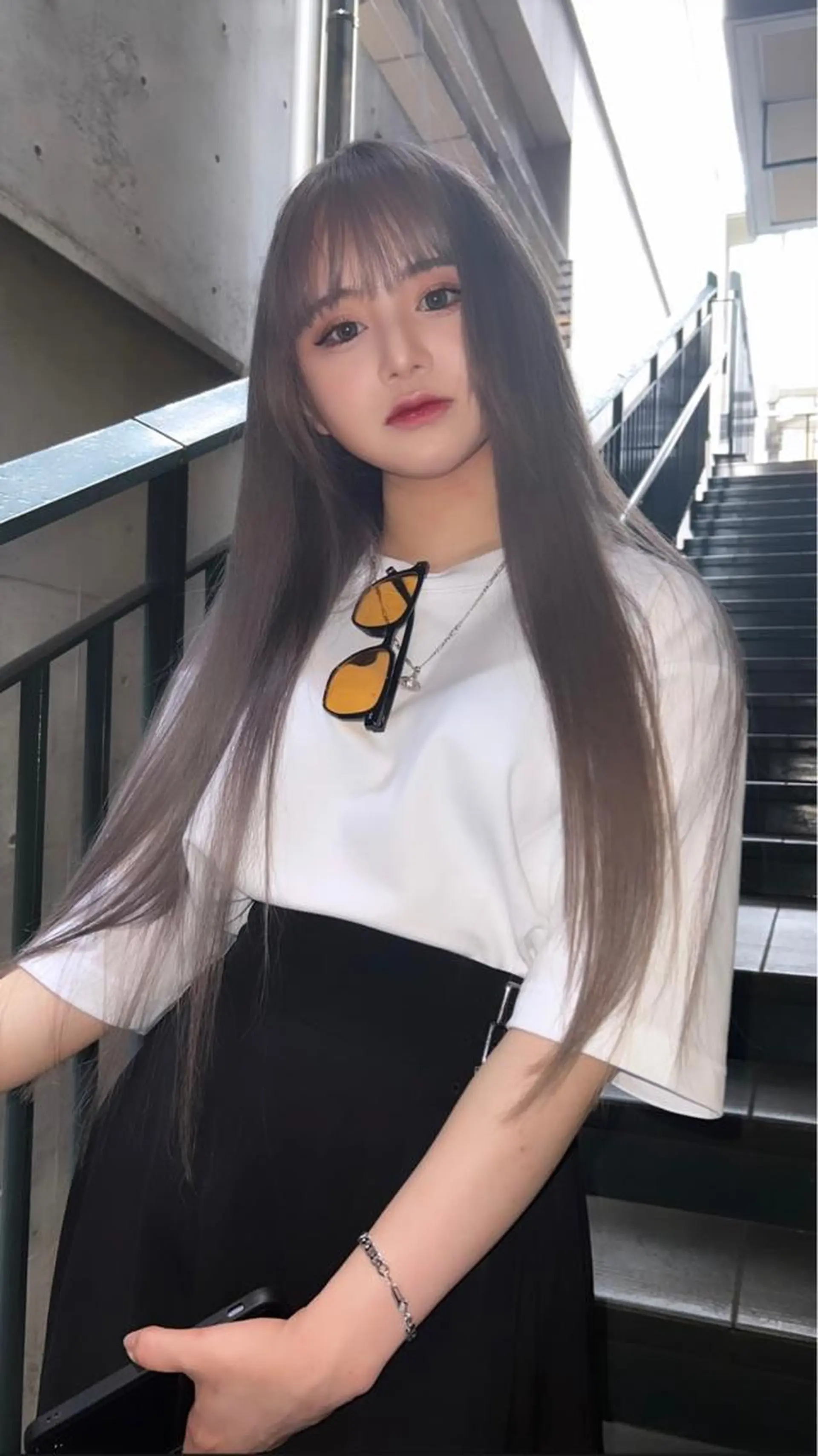 ロング ヘアカラー トリートメント 韓国ヘア🩶侑矢 艶髪透明感/福岡のヘアスタイル