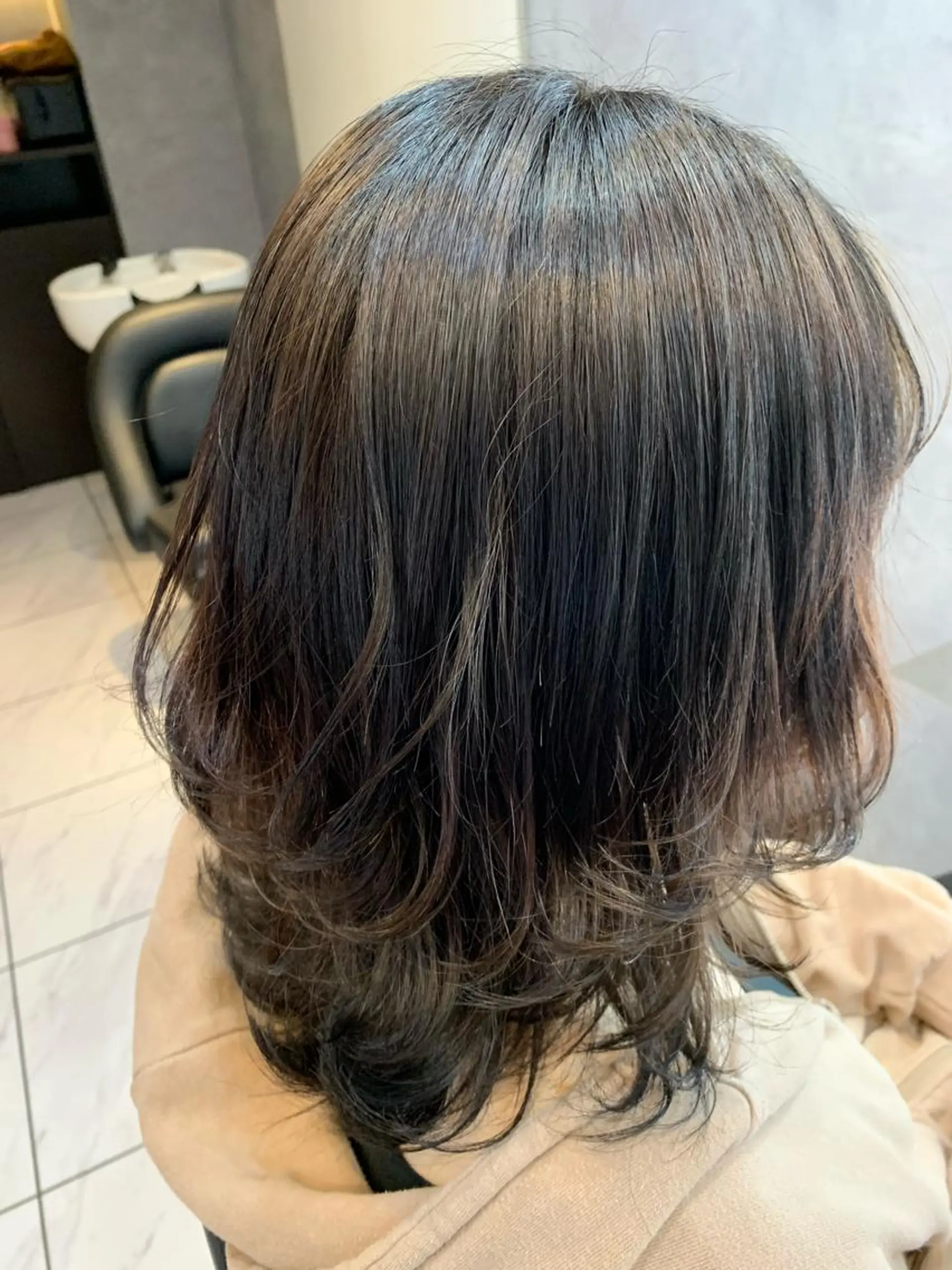 ミディアム カラー ブラウンカラー ダークブラウン ヘアカラー トリートメント 透明感/ブリーチ縮毛 /髪質改善/星野純一のヘアスタイル