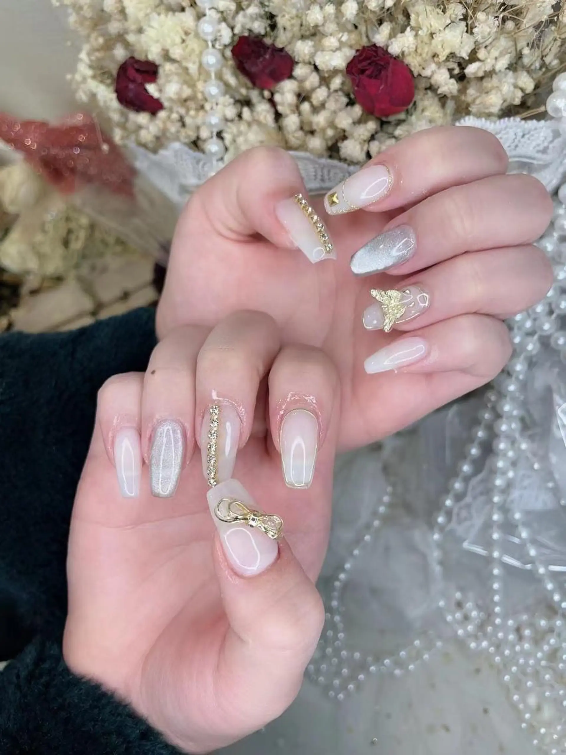 ネイル ゴールド シルバー Babarla Nailのネイルデザイン
