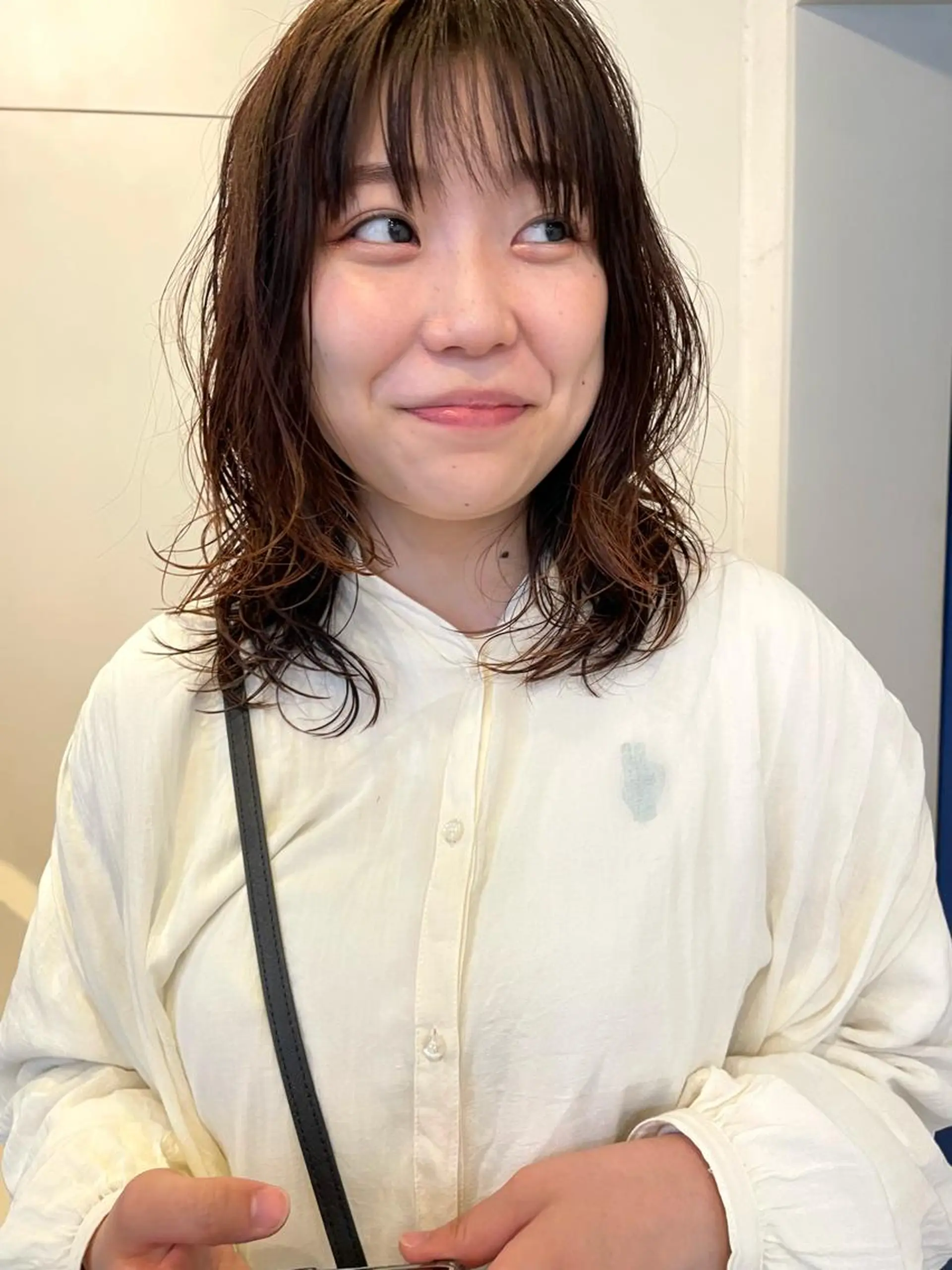 ミディアム カラー パーマ ミディアムパーマ カット パーマ トリートメント レイヤー／似合わせ TAKUYAのヘアスタイル