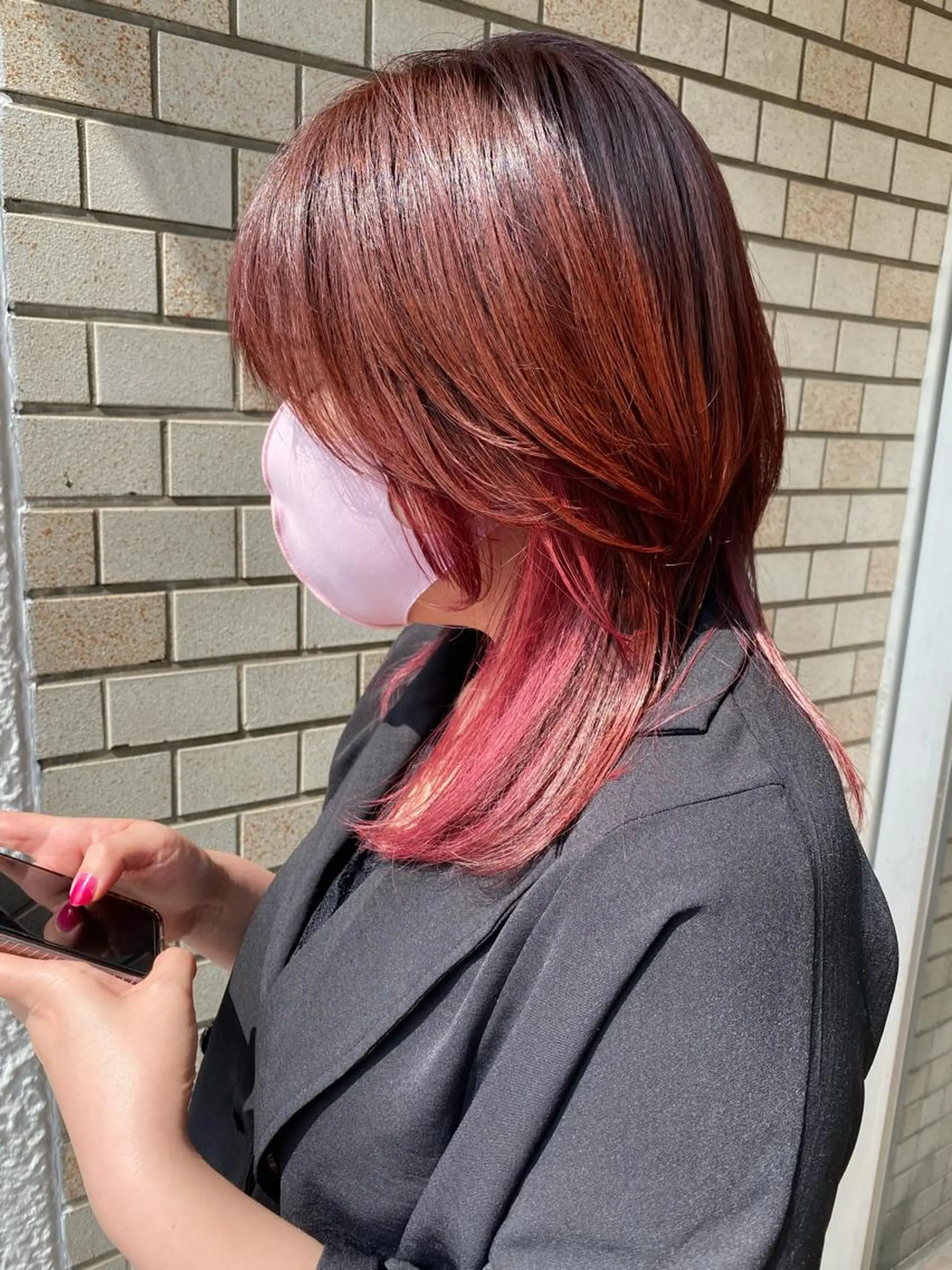 ミディアム カラー ヘアカラー レイヤー暖色カラー 池袋Yamamotoのヘアスタイル