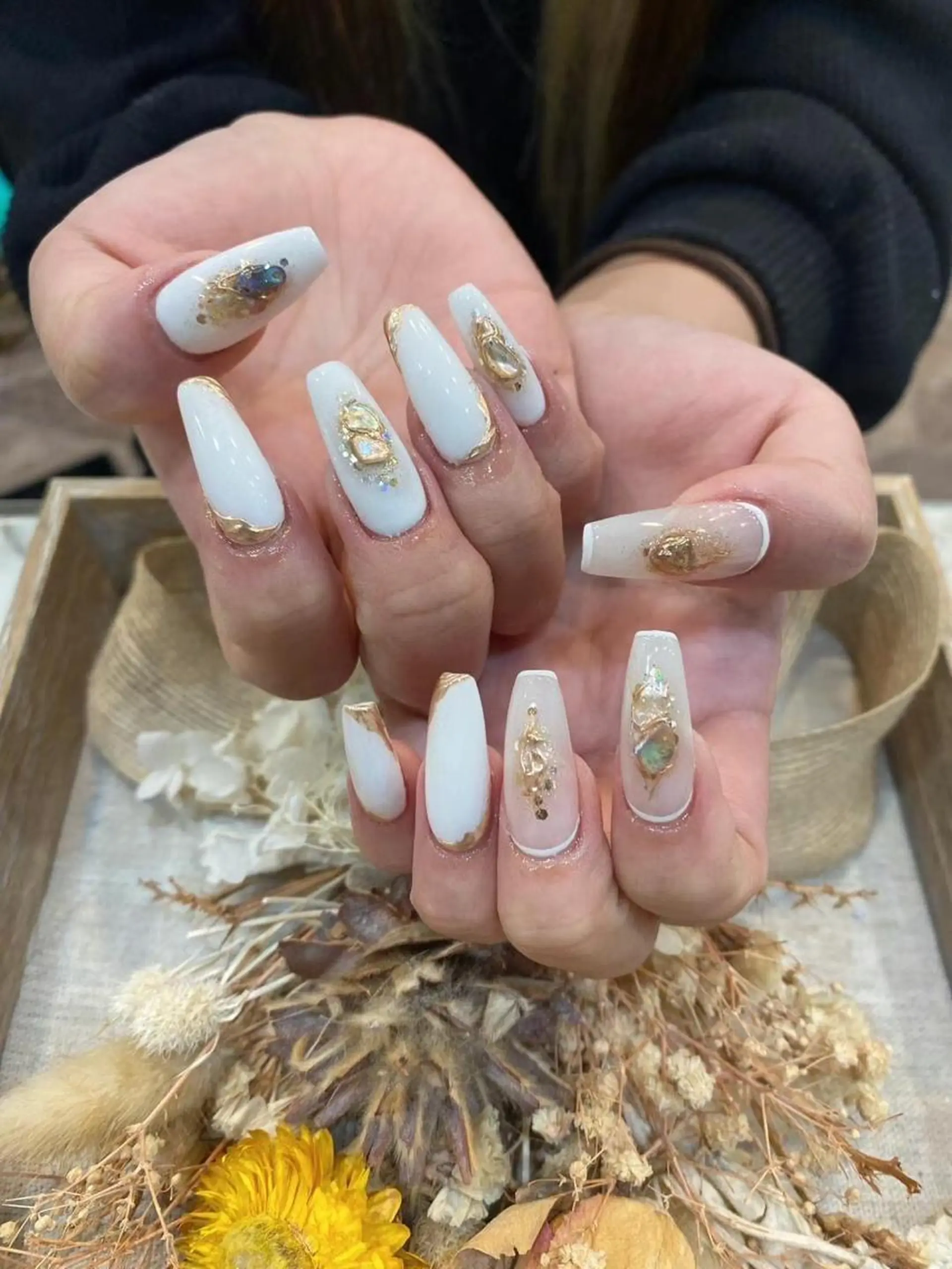 ネイル ゴールド ラメ(グリッター) ミラーネイル My nail所属・babarla Nailのネイルデザイン
