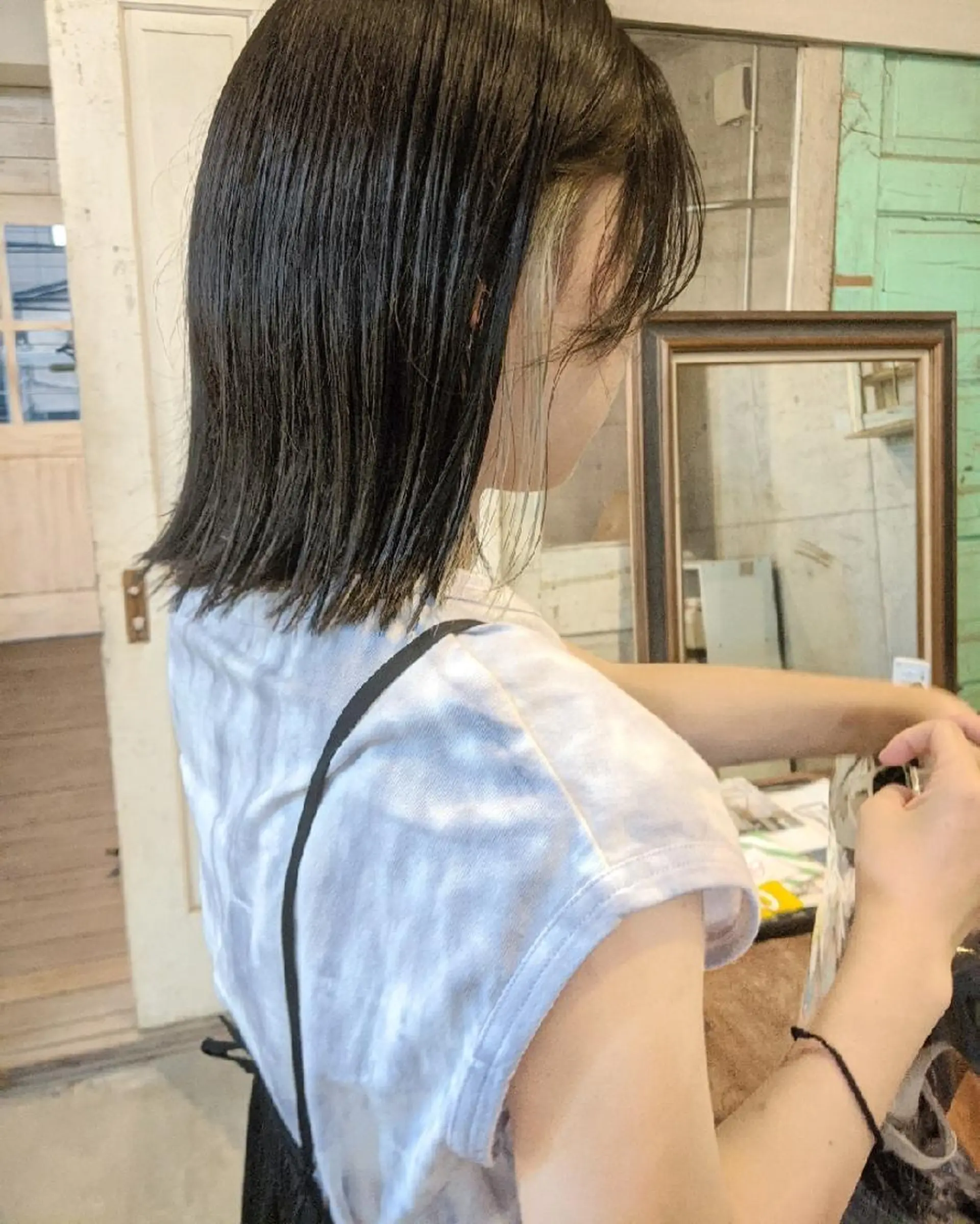 ミディアム カラー ヘアアレンジ 南堀江 möwen ( メーヴェ )所属・mowen RUIのヘアスタイル