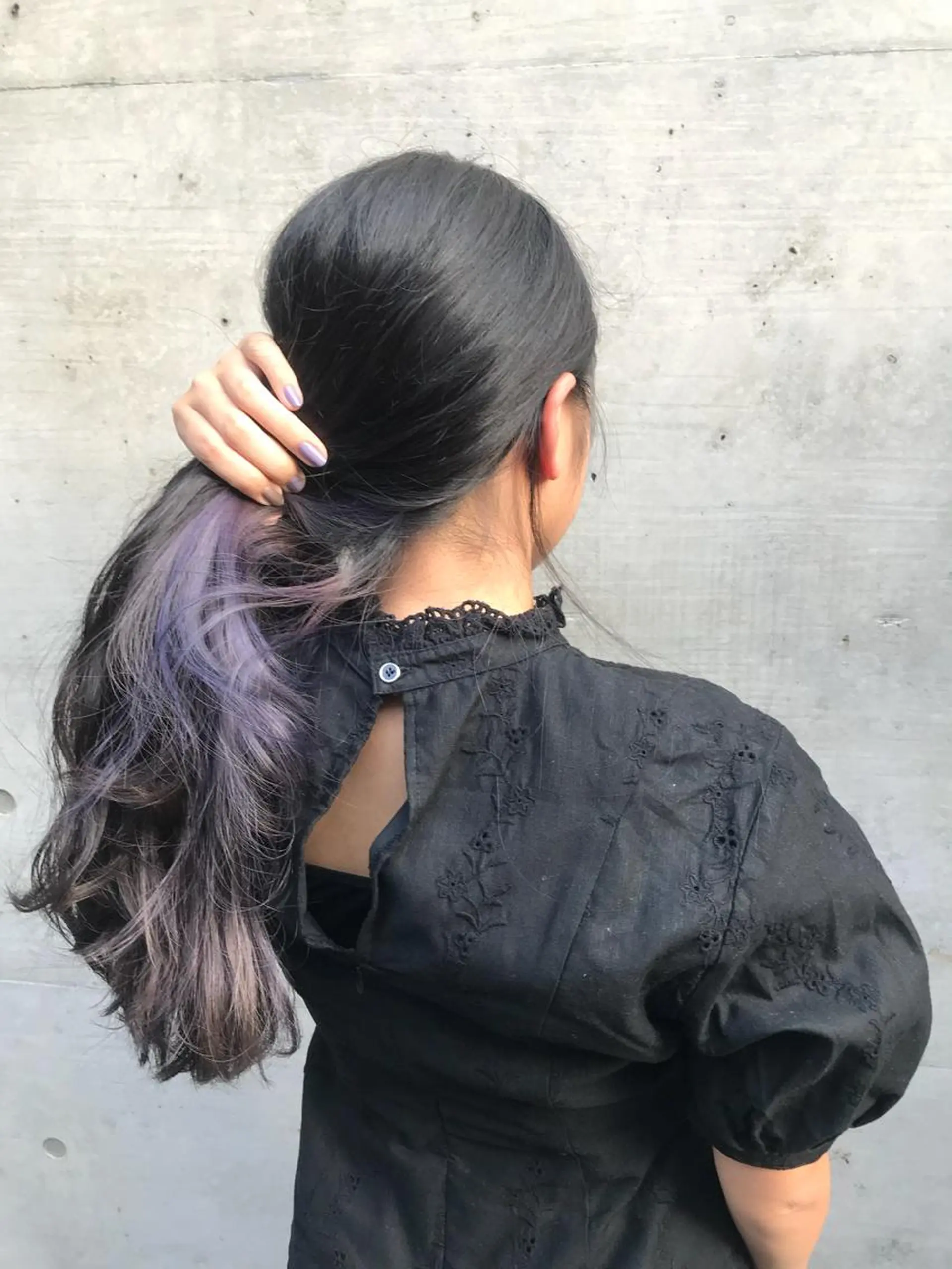 ロング カラー ブリーチ インナーカラー パープルカラー ていねい技術No.1 🌈諏訪 健太のヘアスタイル