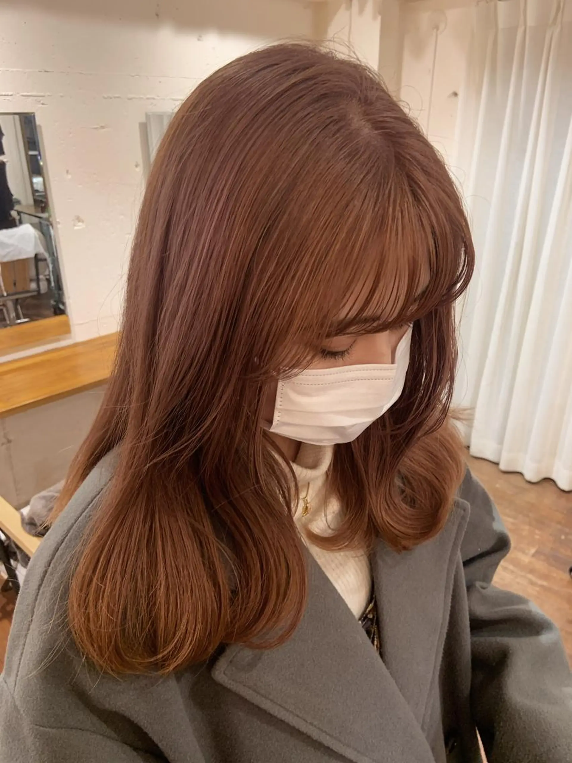 ロング カラー ベージュカラー ピンクカラー ピンクベージュ UNU【ユヌ】所属・*UNU* RICOのヘアスタイル