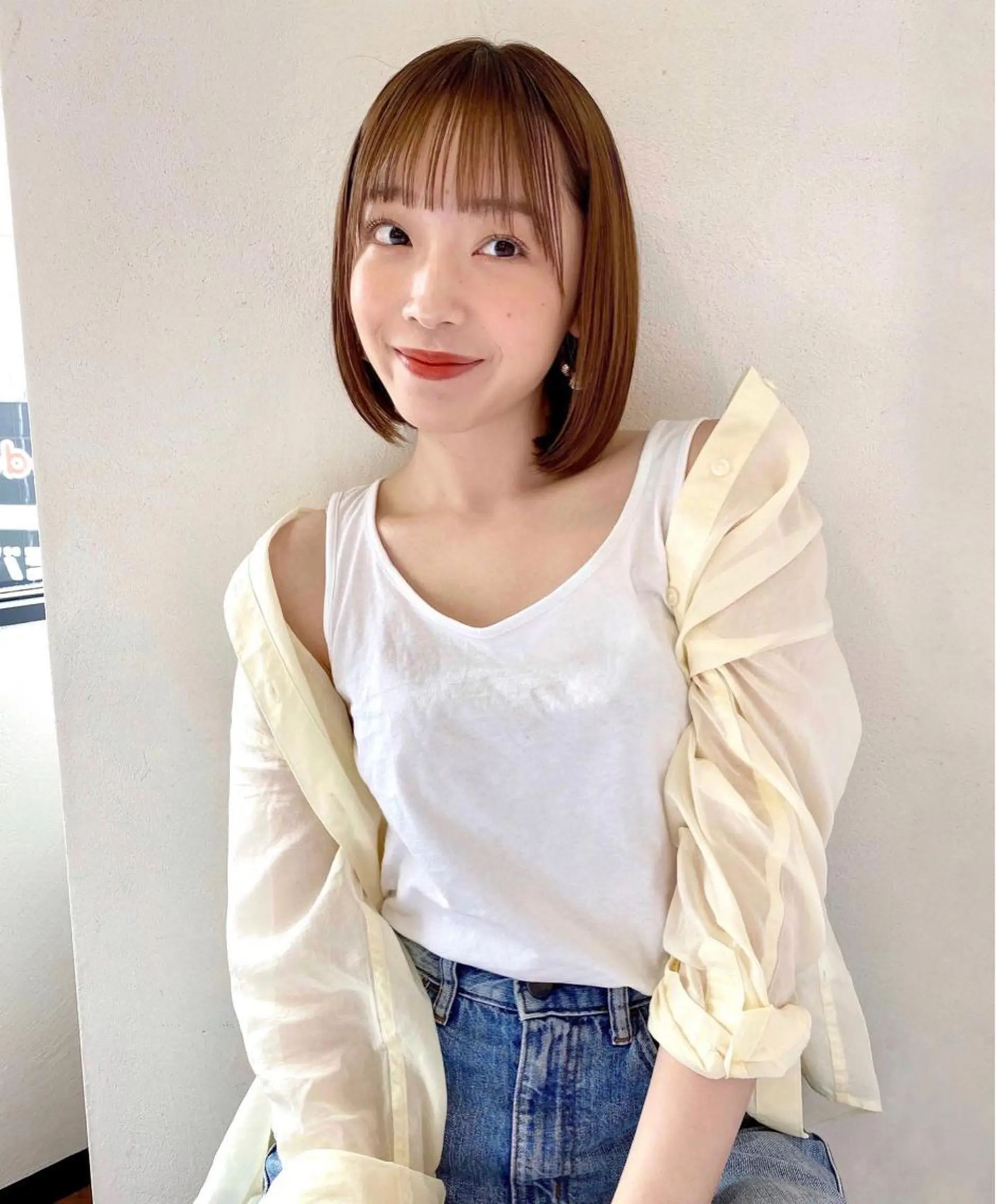 ミディアム カット ヘアカラー トリートメント ボブ指名No.1🌞 オガタのヘアスタイル