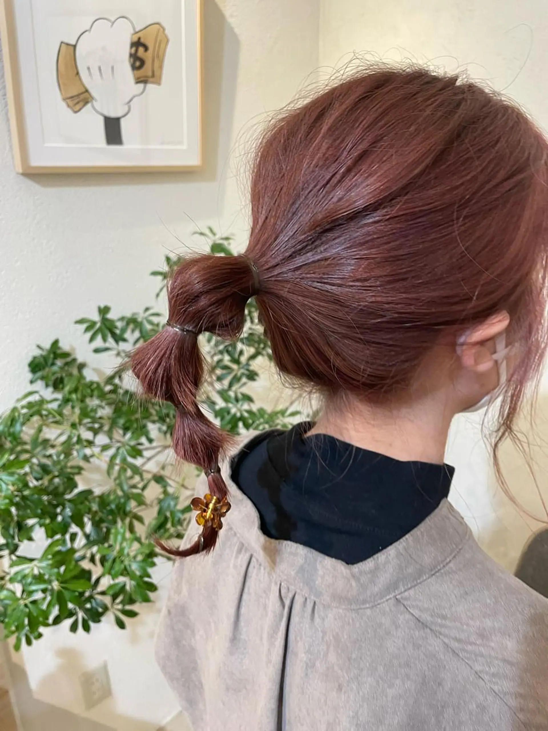 セミロング カラー ブラウンカラー ピンクカラー ピンクブラウン Rin:nel hair所属・Takanishi くすみベージュカラーのヘアスタイル