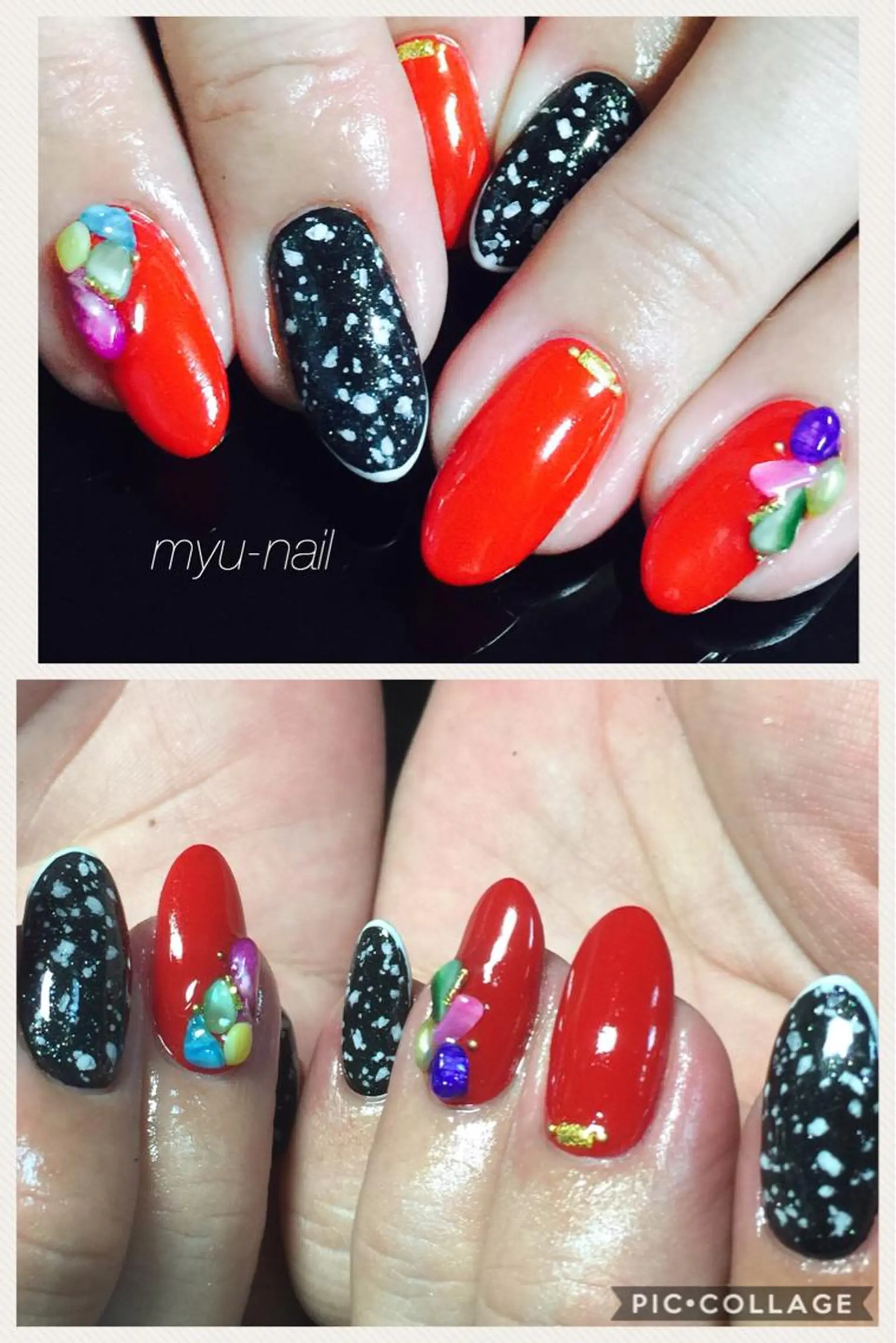 ネイル 赤色 シンプルネイル ホームサロン myu-nailのネイルデザイン