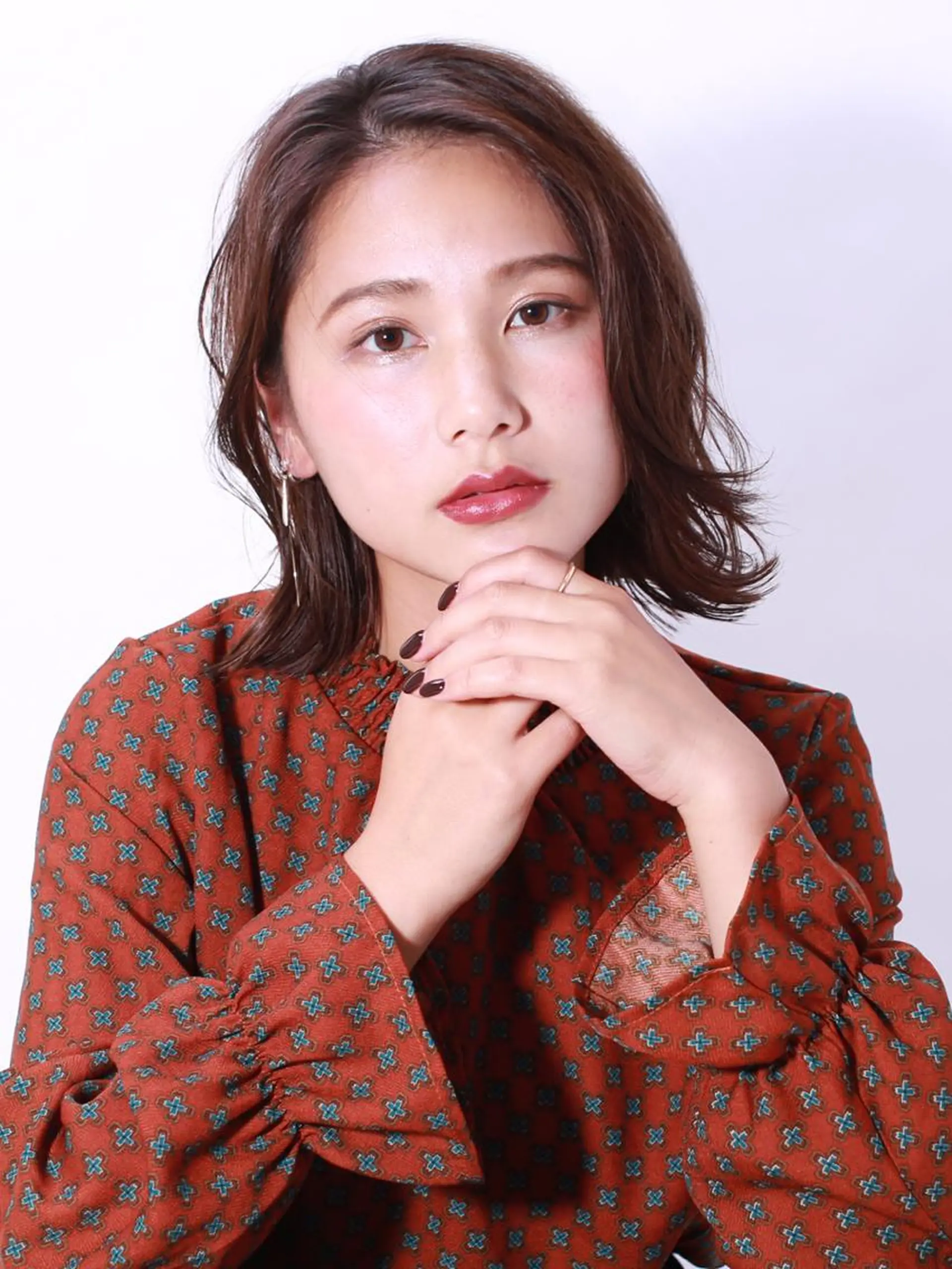 ミディアム カラー ボブ 外ハネヘア カット 髪質改善/練馬/ ASUKAのヘアスタイル