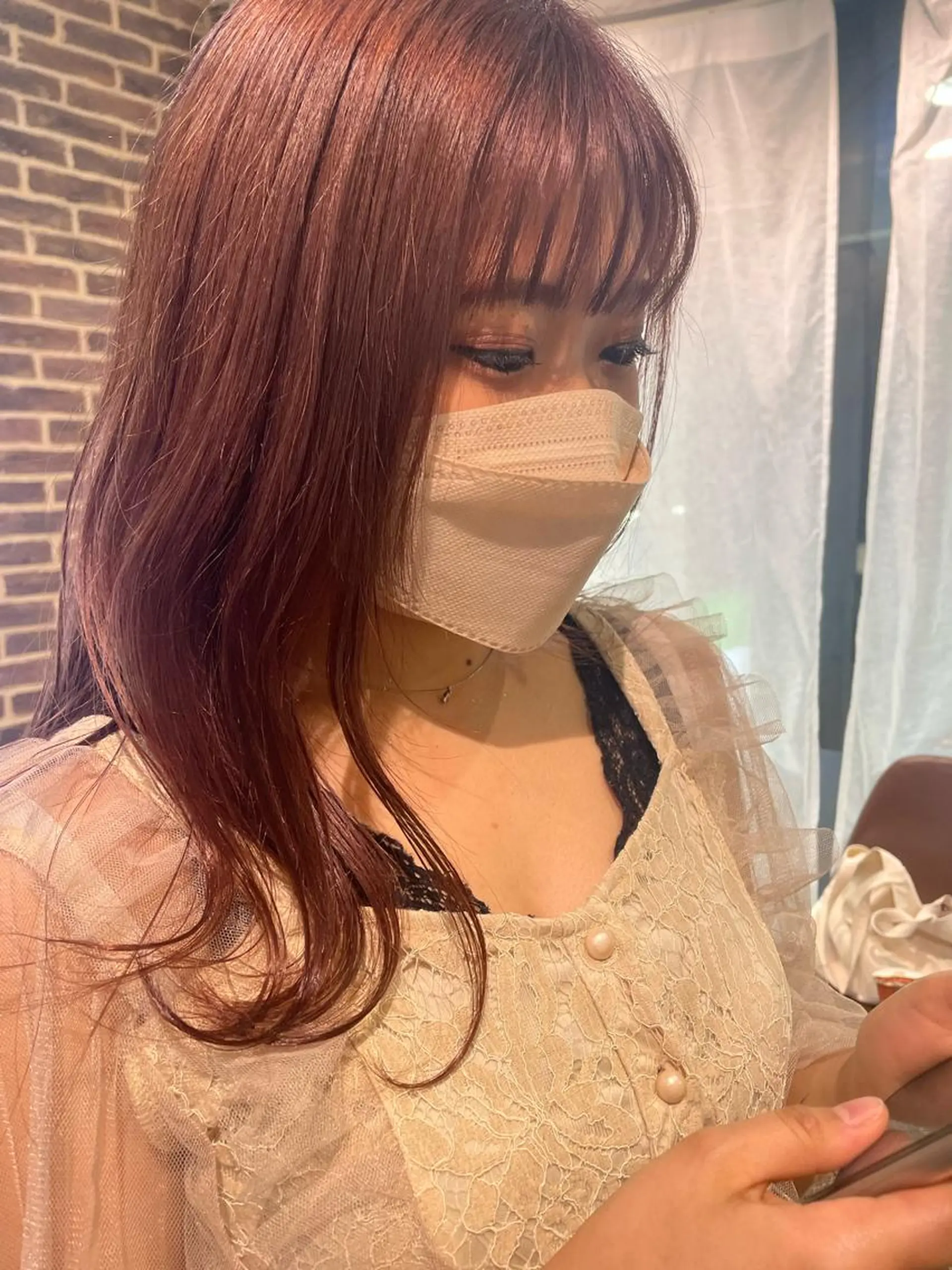 セミロング カラー ブリーチ ブラウンカラー ケアブリーチ ダブルカラー ハイトーンカラー ヘアカラー トリートメント 韓国ヘア🦋 MIYUのヘアスタイル