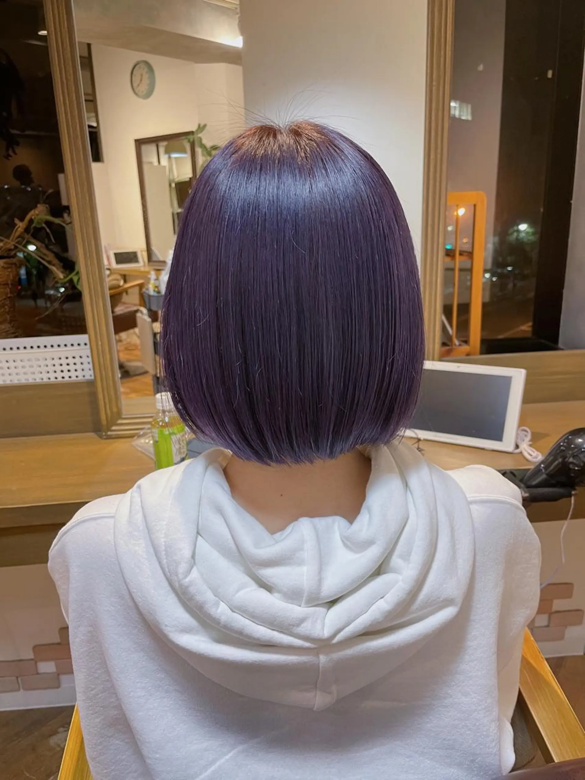 ショート カラー ヘアアレンジ ラベンダーカラー ボブ ヘアカラー トリートメント 💖透明感カラー💖 坂本万由子のヘアスタイル