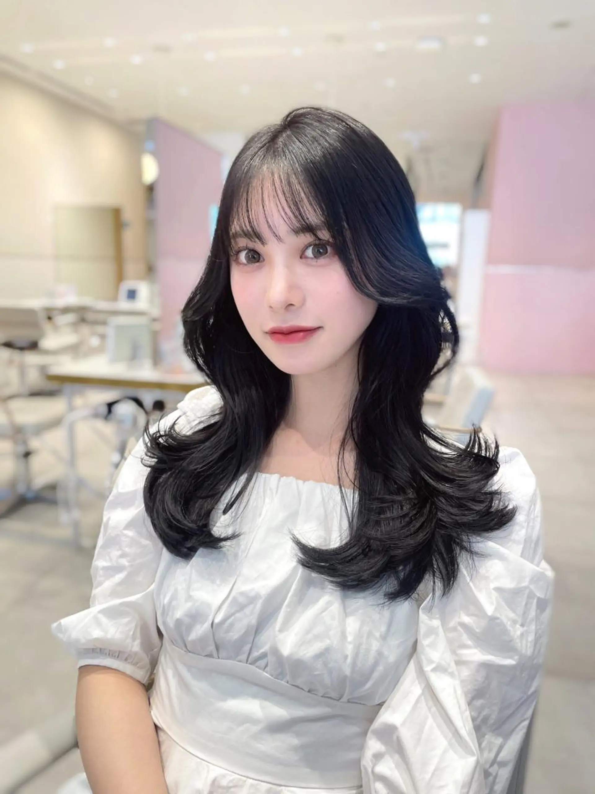 ロング カラー ヘアアレンジ Toiro所属・🤎小顔レイヤー /ベージュ🤎友香のヘアスタイル