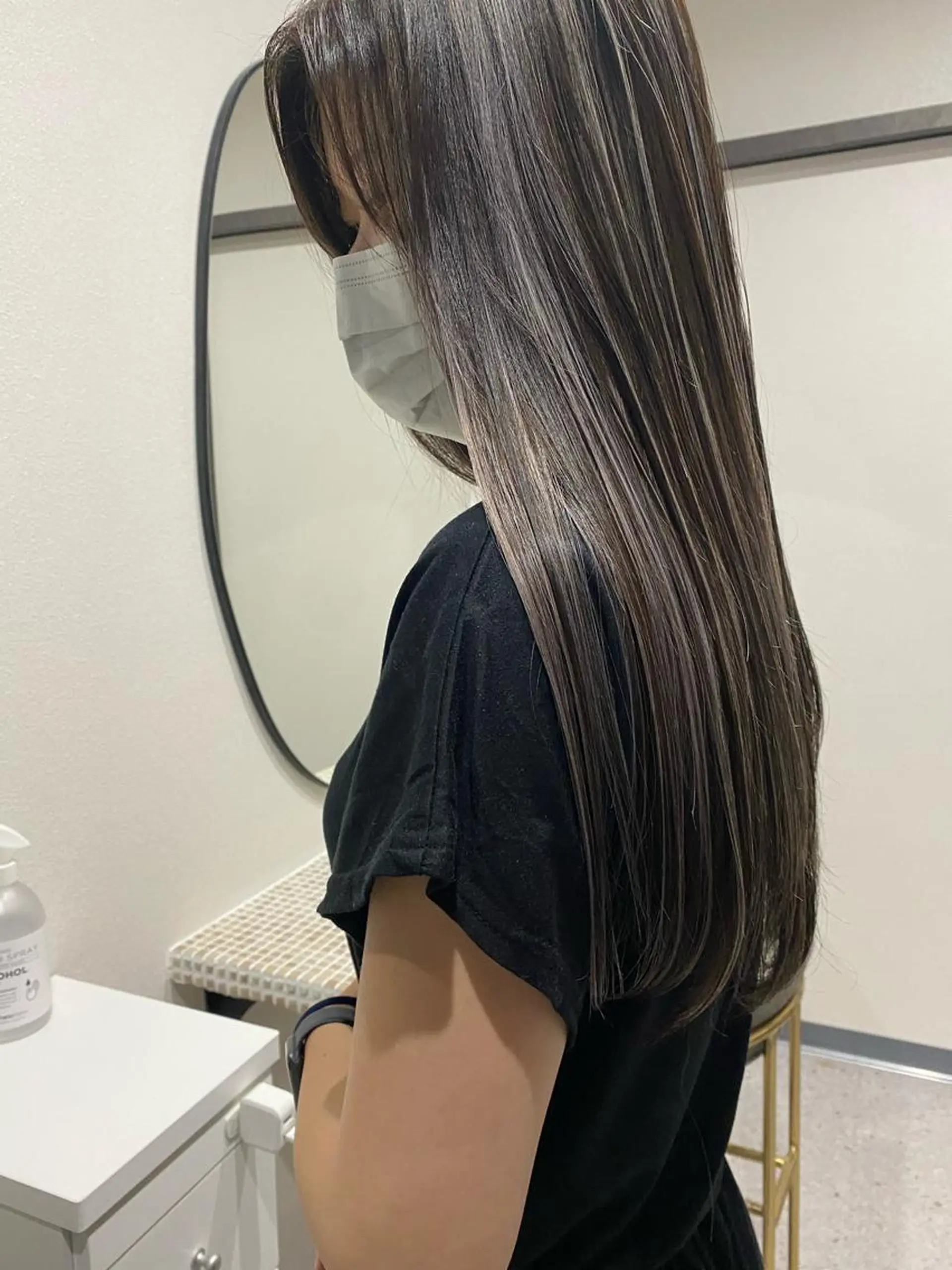 ミディアム カラー バレイヤージュ ハイライトカラー ハイライト レイヤーカット トリートメント JIL BLAN 京都のヘアスタイル