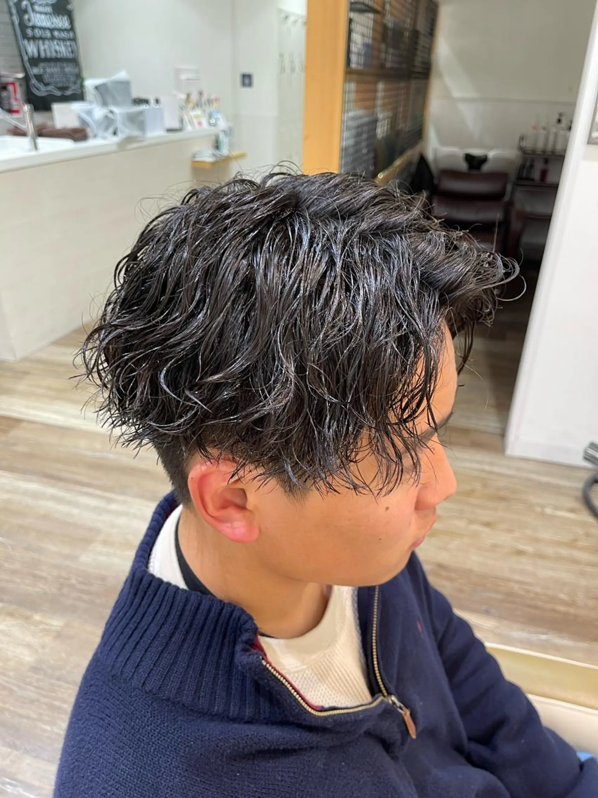 ミディアム パーマ メンズ カット パーマ メンズパーマ 北原寿樹のヘアスタイル