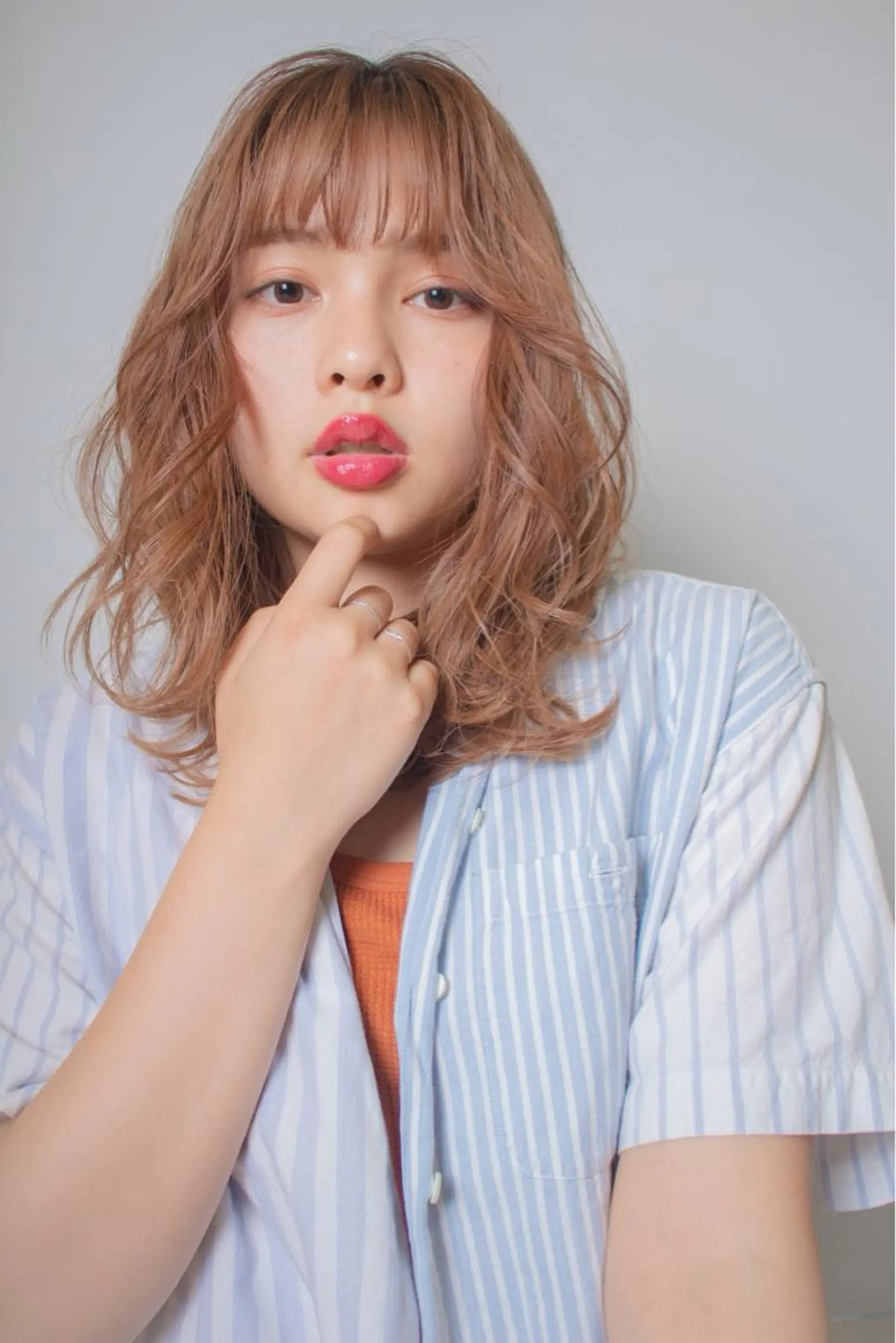 ミディアム カラー パーマ gite カワムラナオキのヘアスタイル