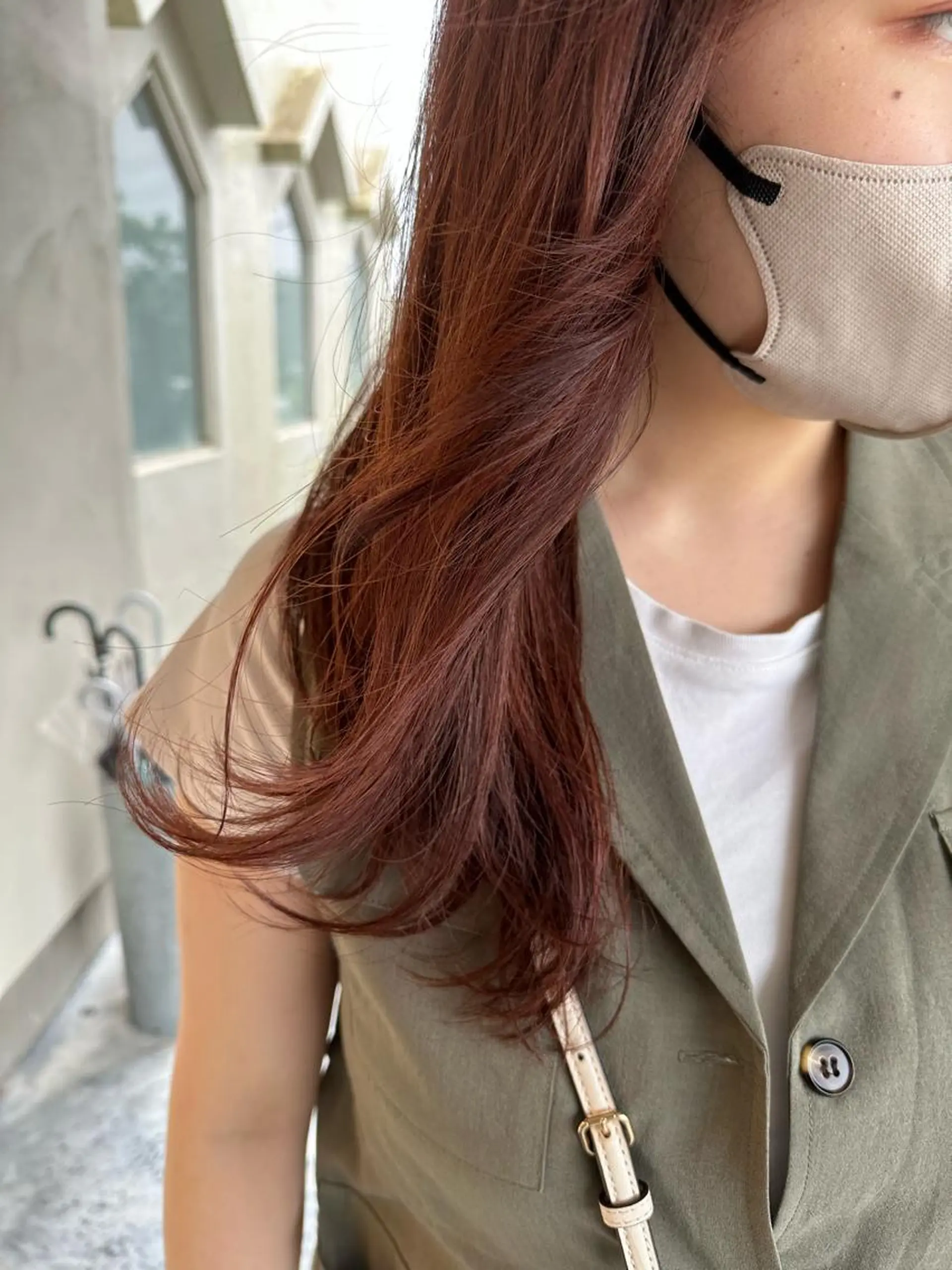 ロング カラー オレンジ ピンクカラー 小島 咲音/艶カラー /酸性ストレートのヘアスタイル