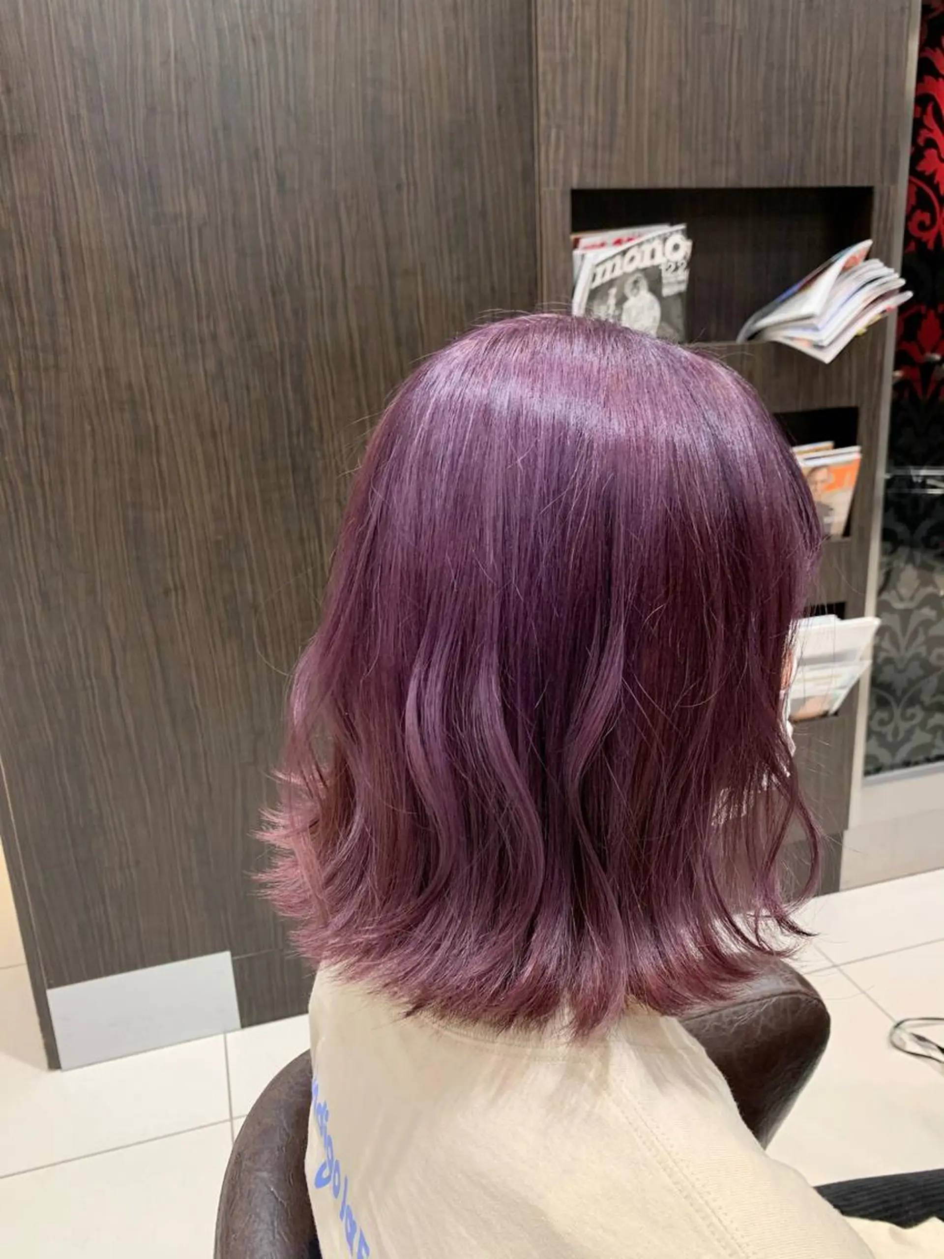 ショート カラー ピンクカラー バイオレットカラー バイオレットピンク ヘアカラー 岡本 勇輝のヘアスタイル