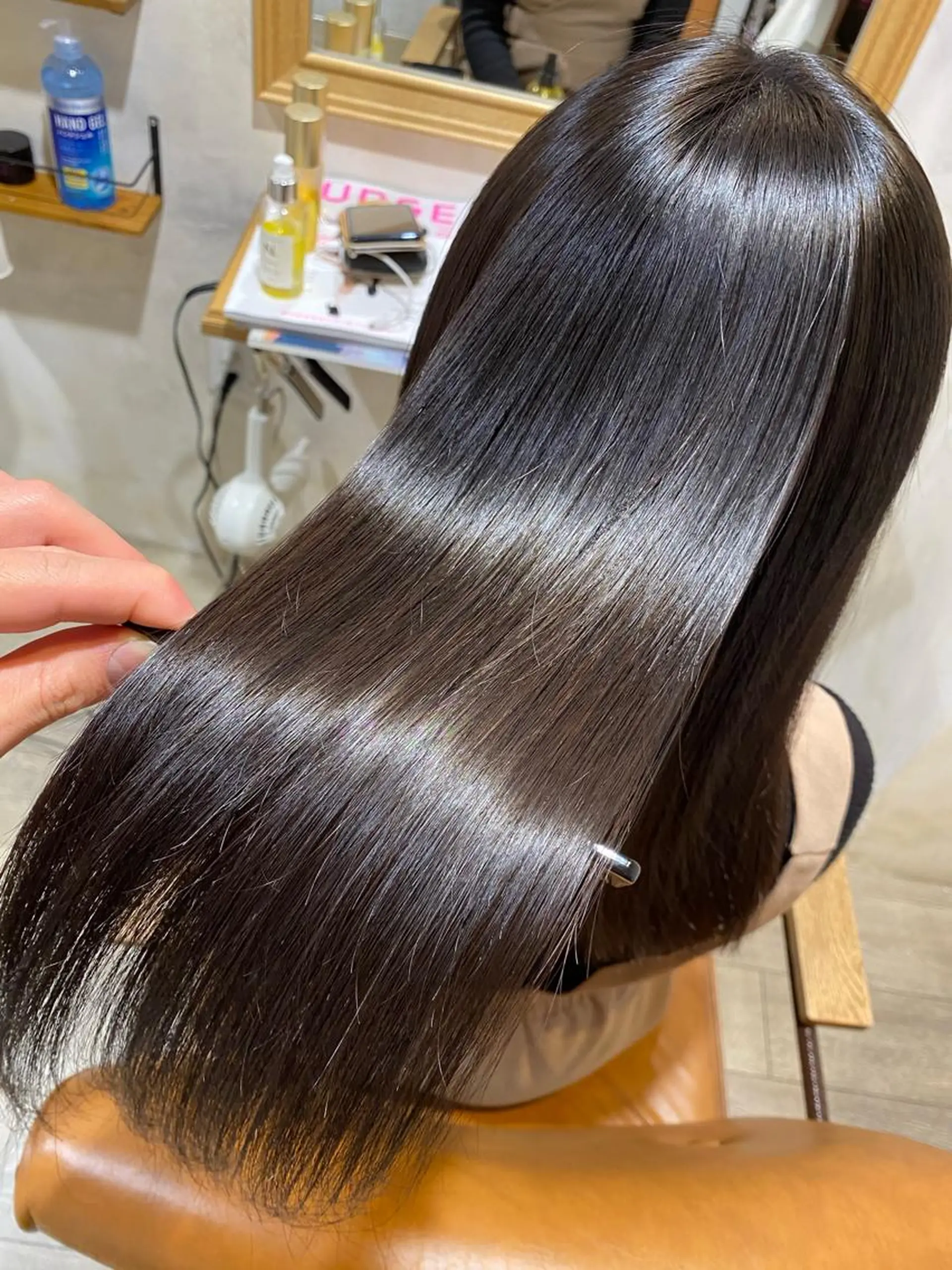 セミロング カラー パーマ メンズ 縮毛矯正 安部 真輝のヘアスタイル