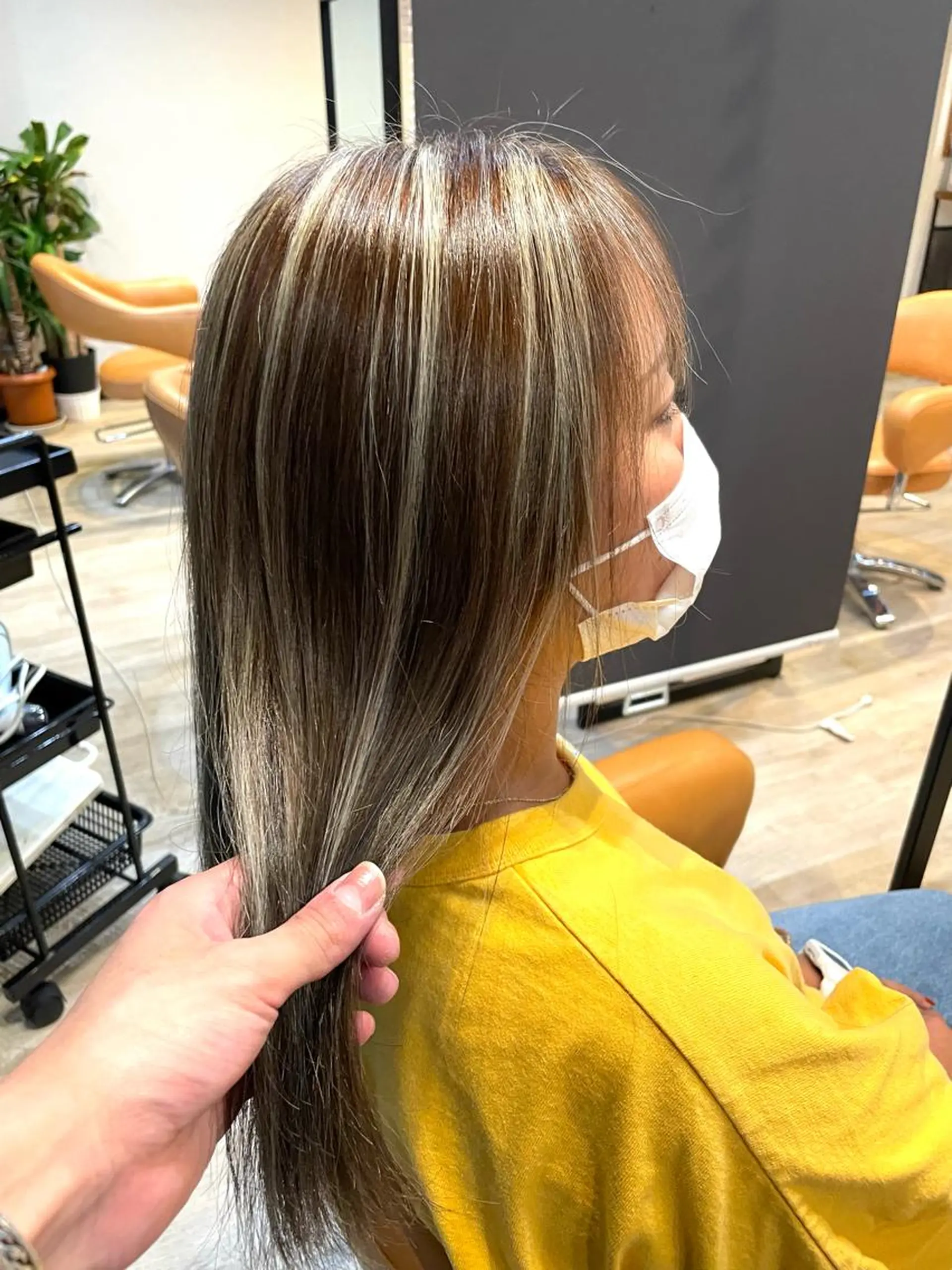 セミロング カラー ハイライトカラー ハイライト ヘアカラー 髪質改善/ブリーチ 田代 龍我のヘアスタイル