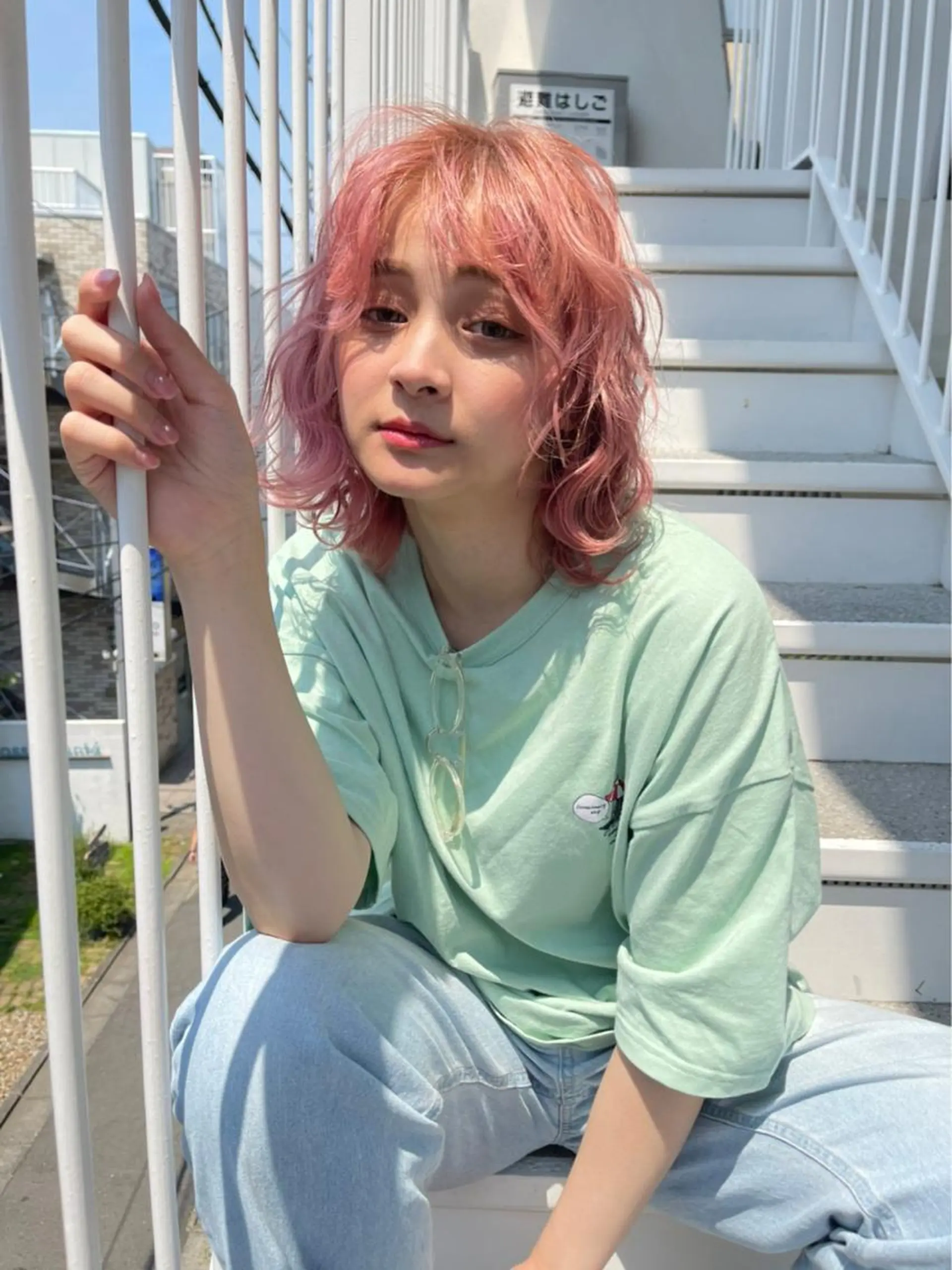 ミディアム カラー パーマ ヘアアレンジ メンズ キッズ ネイル マツエク・マツパ アイブロウ 🐺ウルフ×ハイトー ン🖤Yukinoのヘアスタイル