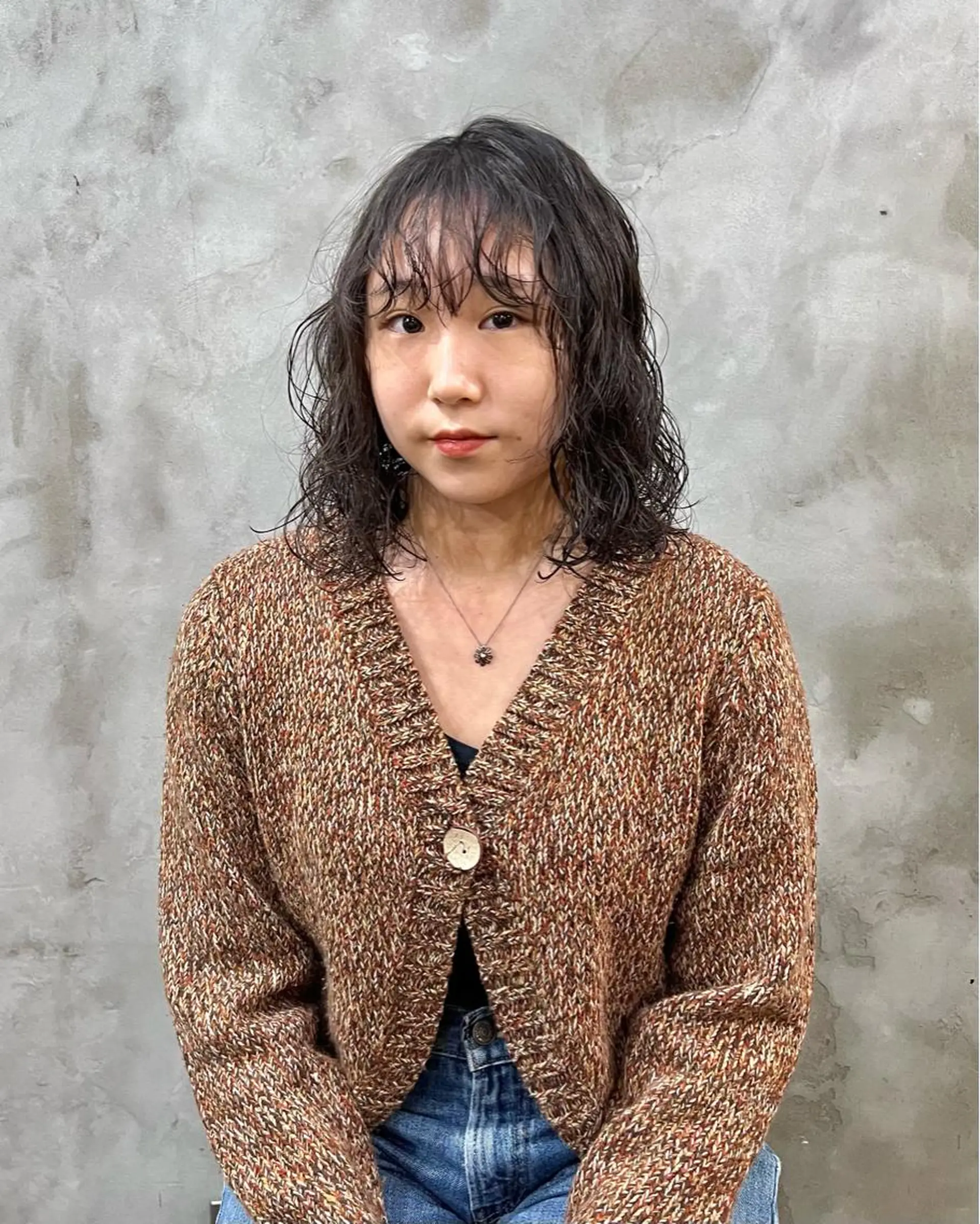 セミロング パーマ カット パーマ トリートメント 木村陸弥 似合わせ 透明感カラー🌿のヘアスタイル