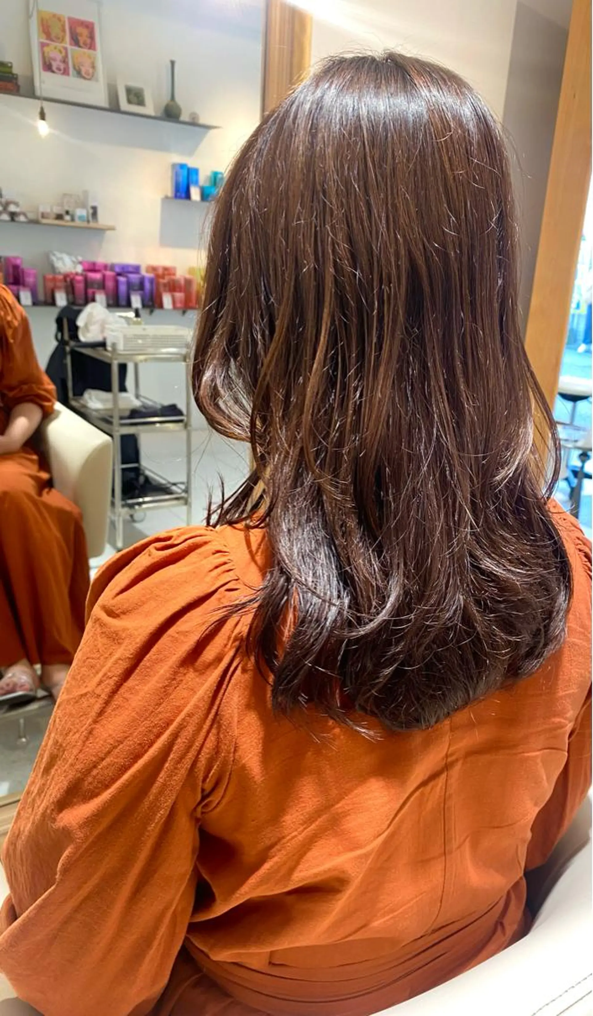 ミディアム カラー カット ヘアカラー トリートメント 安永 涼のヘアスタイル