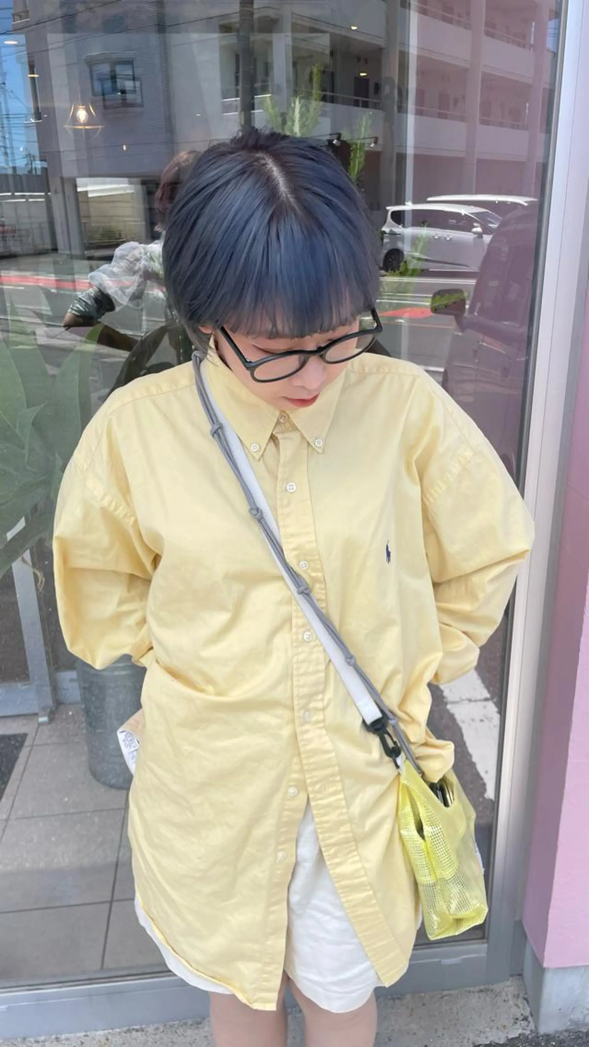 ショート カラー ブリーチ 透明感カラー ハイトーンカラー イルミナカラー ボブ ひなた 艶カラー/渋谷のヘアスタイル