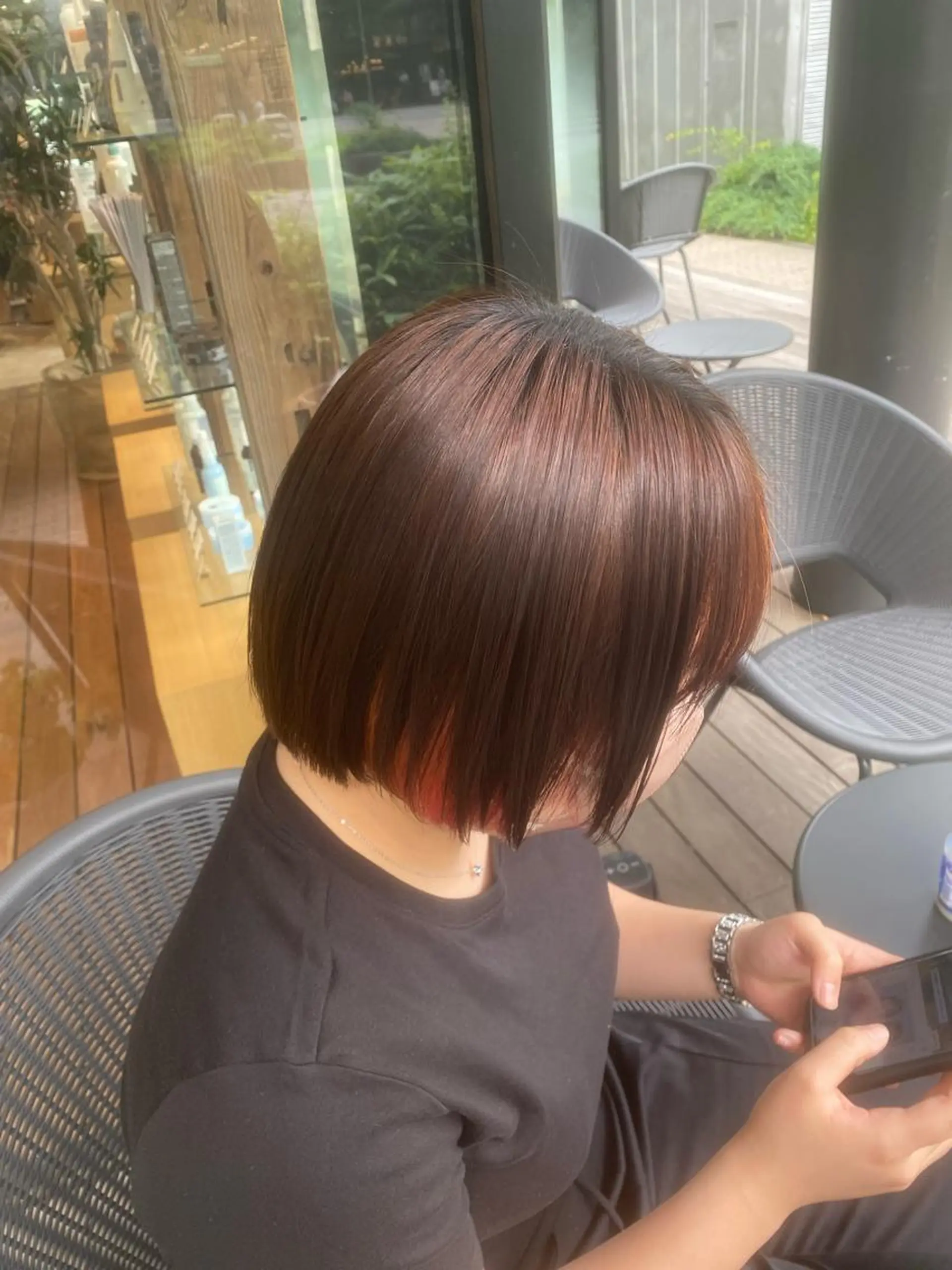 ミディアム カラー パーマ ヘアアレンジ 加藤 愛実のヘアスタイル