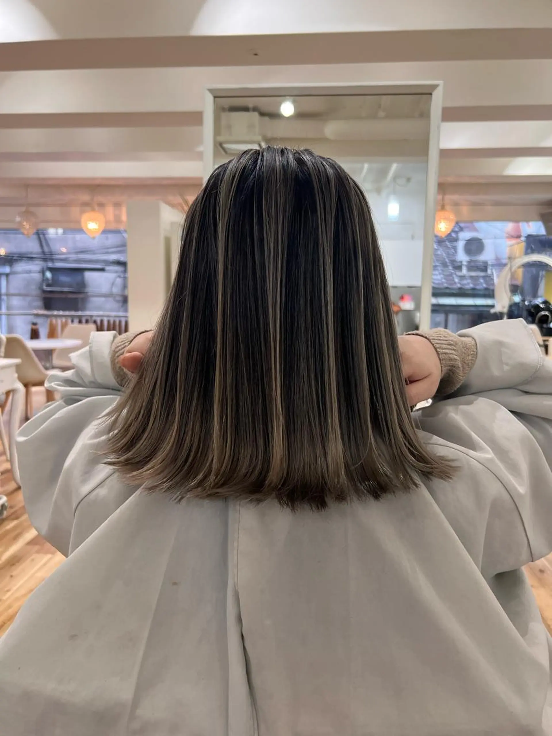 セミロング カラー ヘアアレンジ カット ヘアカラー トリートメント 久米 治仁のヘアスタイル