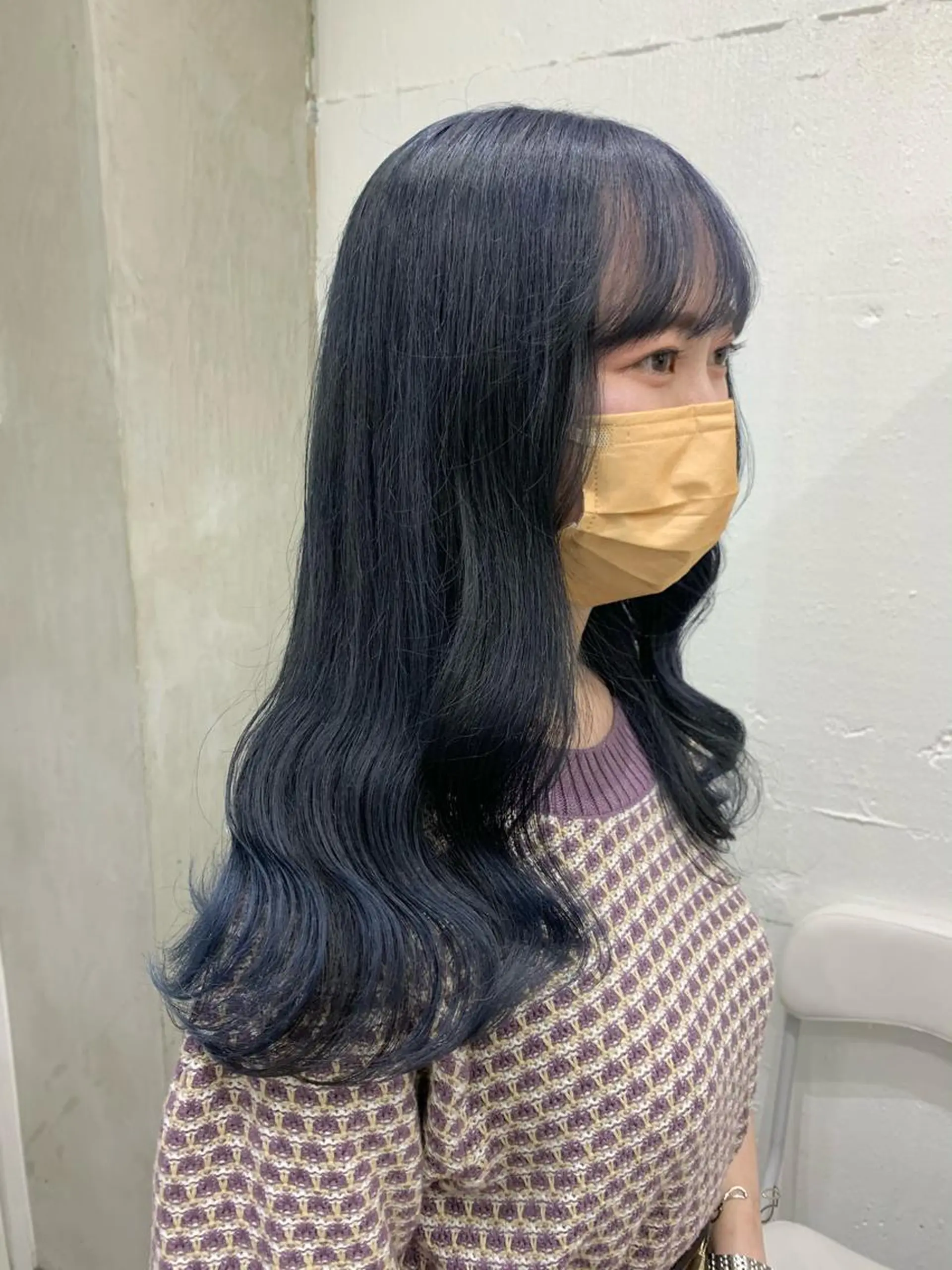 セミロング カラー ヘアアレンジ カット ヘアカラー トリートメント ヘアセット ニュアンスハイトーン 🌙サイダサキのヘアスタイル