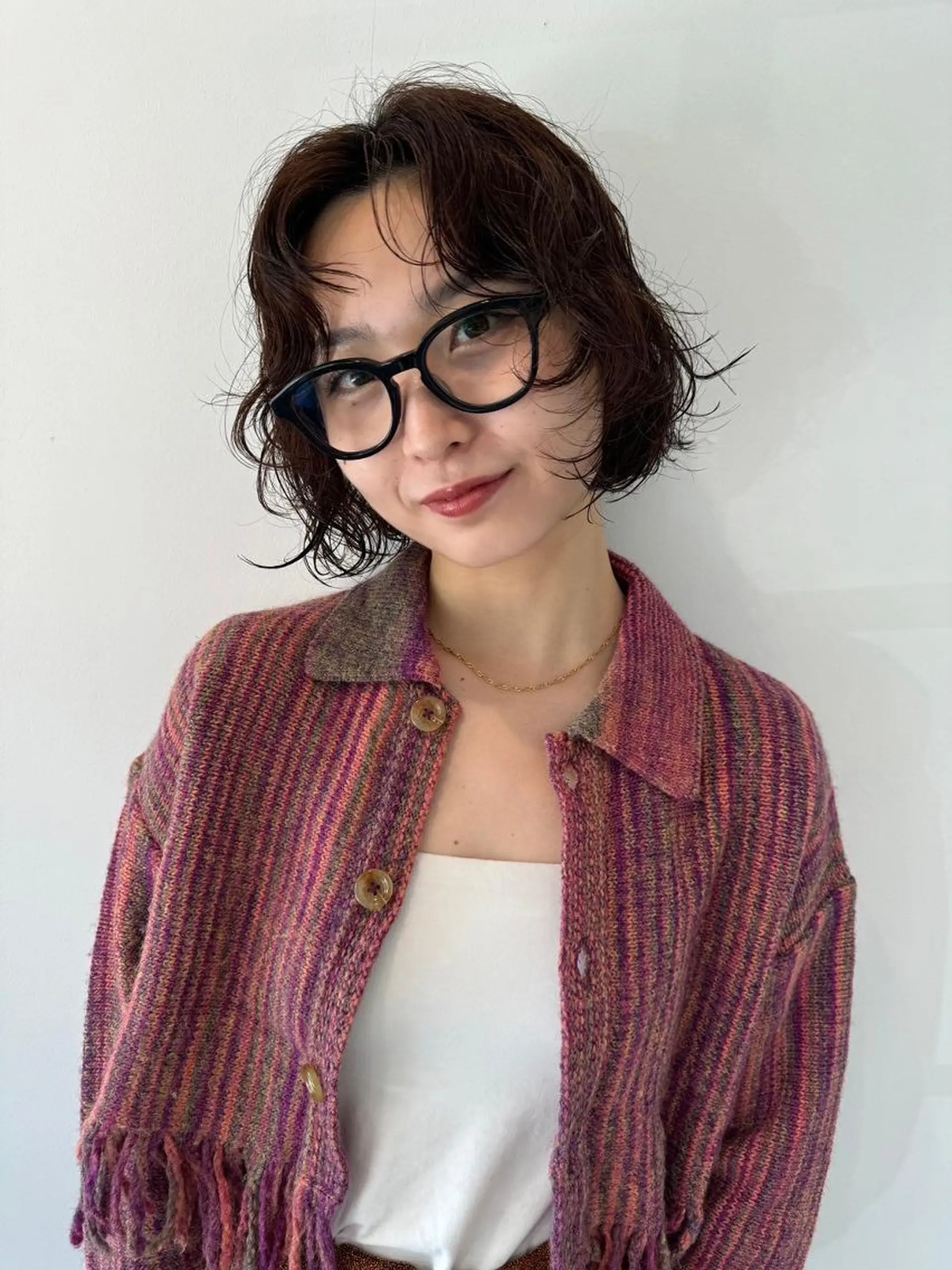 ミディアム カラー パーマ ヘアカラー CEINE PATHのヘアスタイル