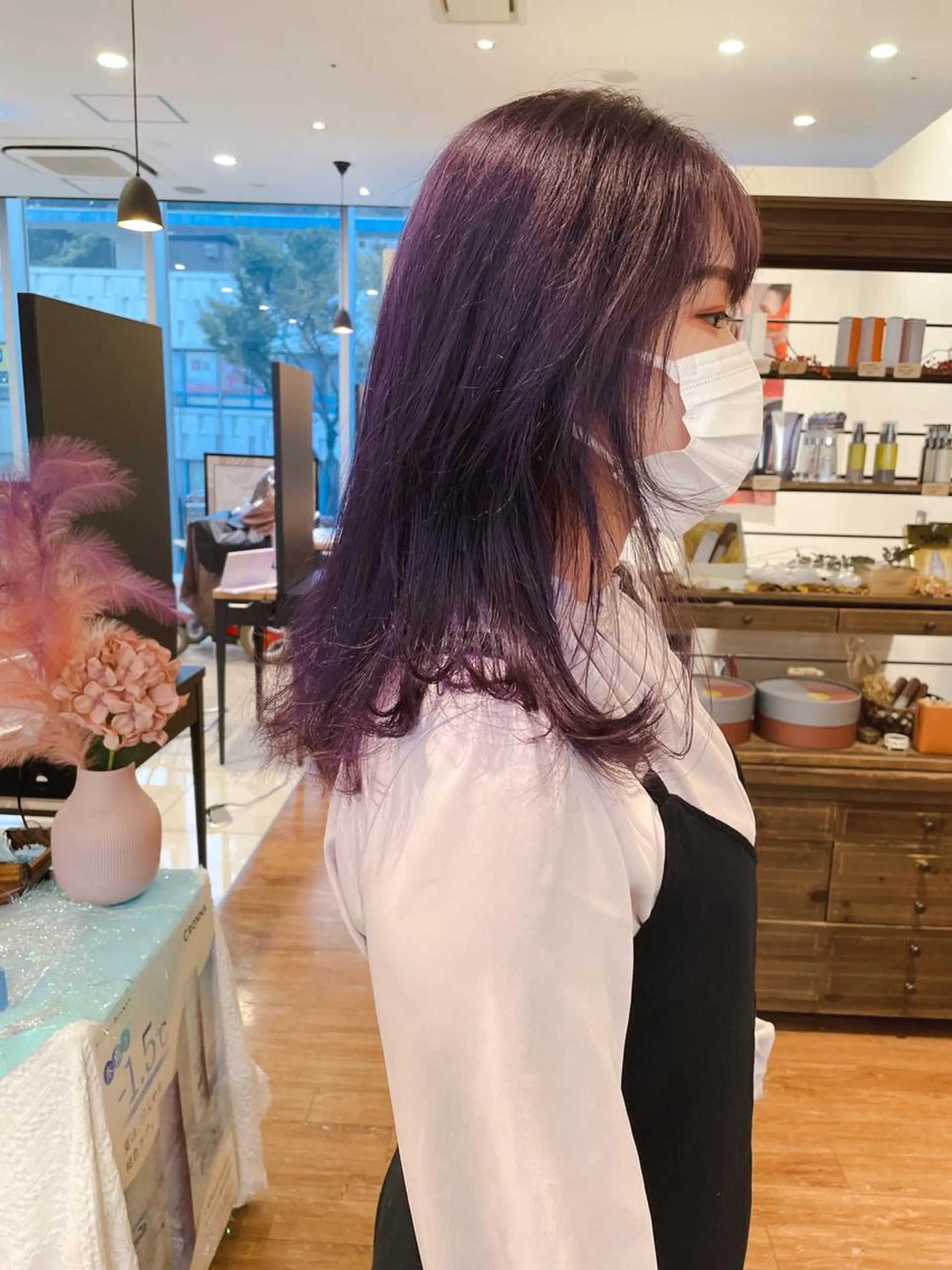 セミロング カラー ブルーカラー ブルーラベンダー ラベンダーカラー 髪質改善/ブリーチ 田代 龍我のヘアスタイル