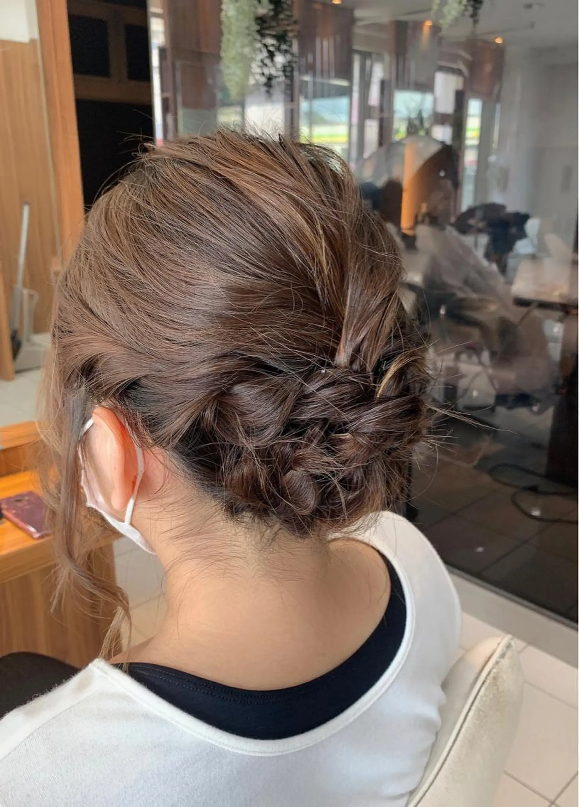 ミディアム ヘアアレンジ 白髪女性専門店竹内 涼乃のヘアスタイル