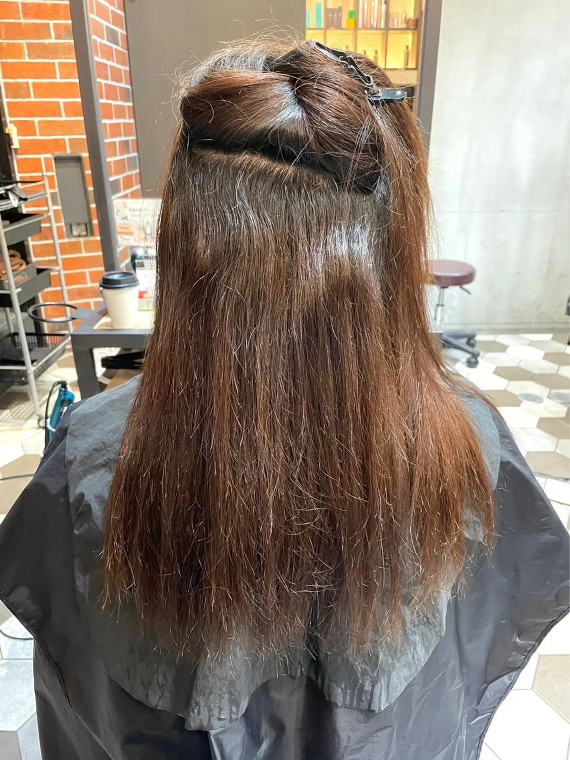 ロング カット 縮毛矯正 韓国風🫧髪質改善 村上　蒼生のヘアスタイル