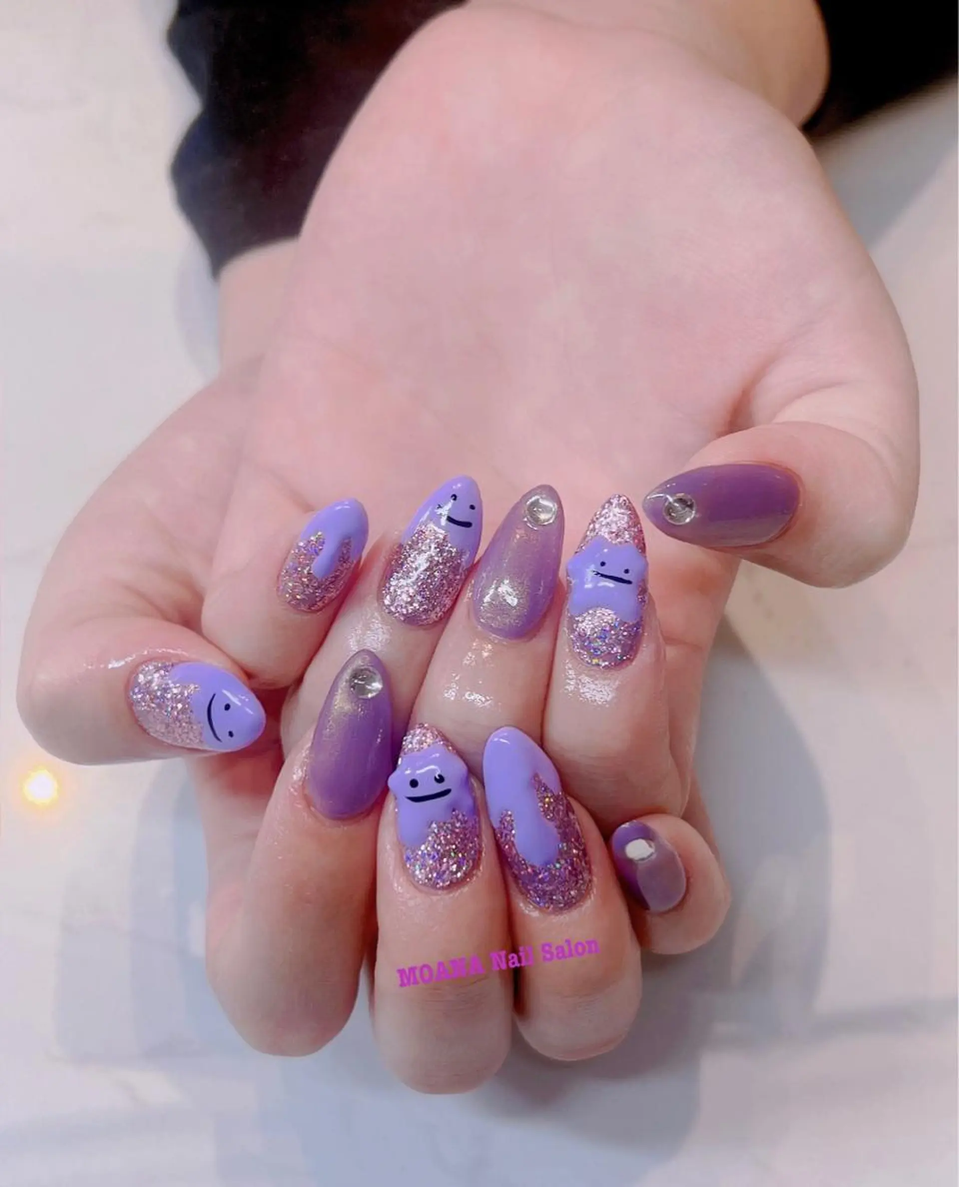 ネイル クリアネイル 長さ出し フレンチネイル 氷ネイル・うるうるネイル マグネットネイル Moana Nail 長さだし専門店のネイルデザイン