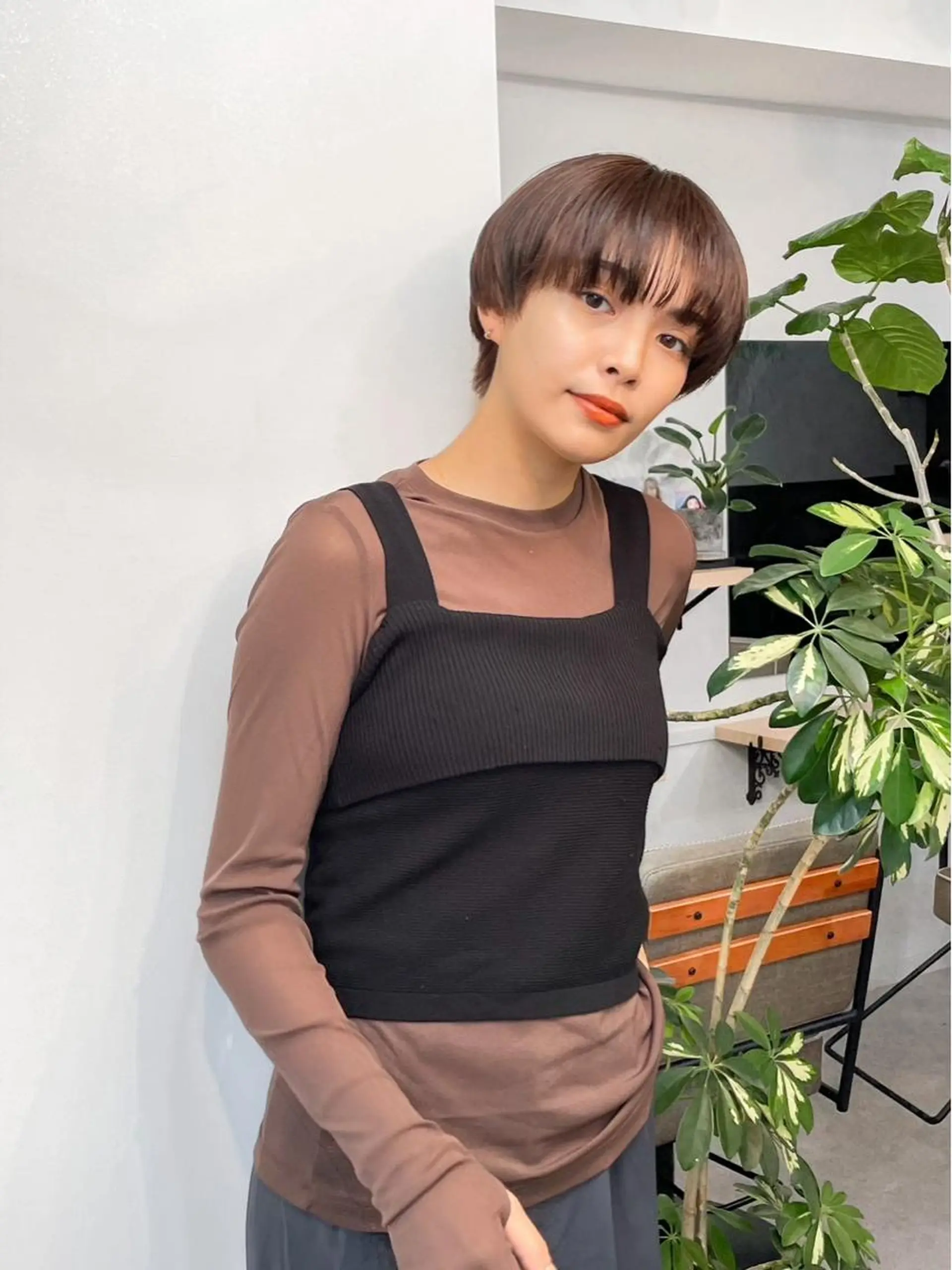 ショート カラー ショートヘア パーマ* 顔まわり似合わせのヘアスタイル