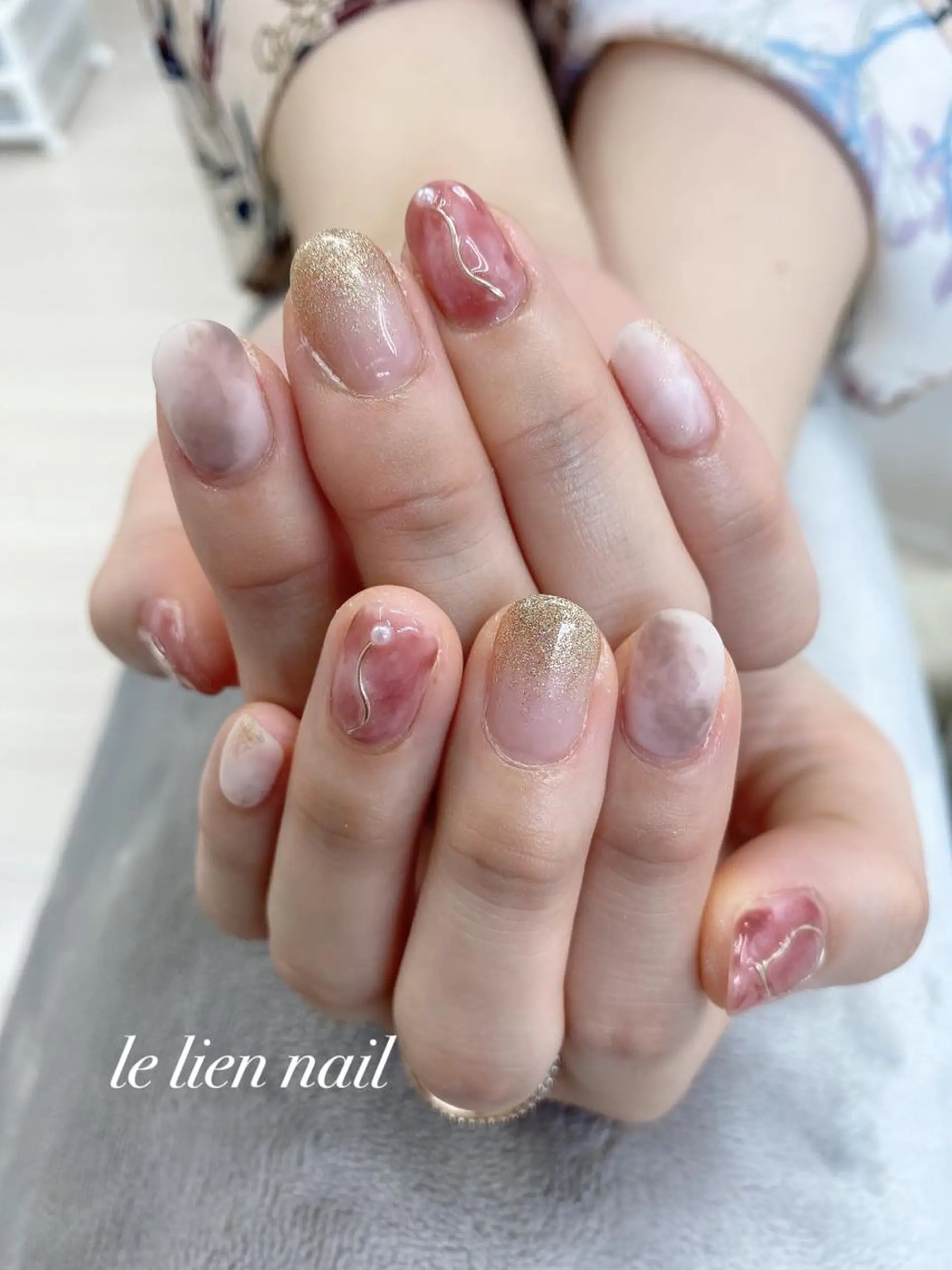 ネイル アートネイル ニュアンスネイル ハンドネイル le lien nailのネイルデザイン
