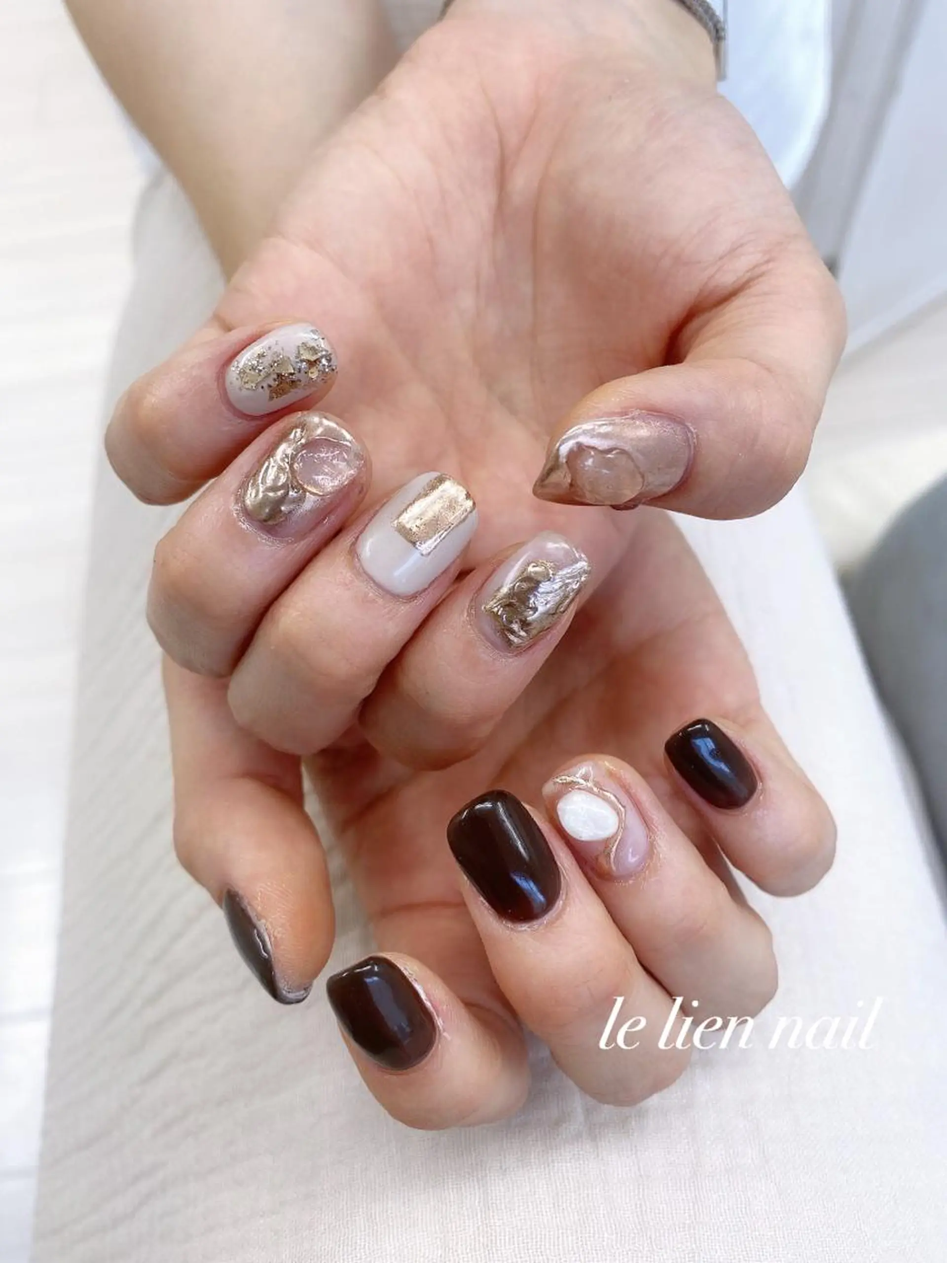 ネイル アートネイル 持ち込み ニュアンスネイル ハンドネイル le lien nailのネイルデザイン