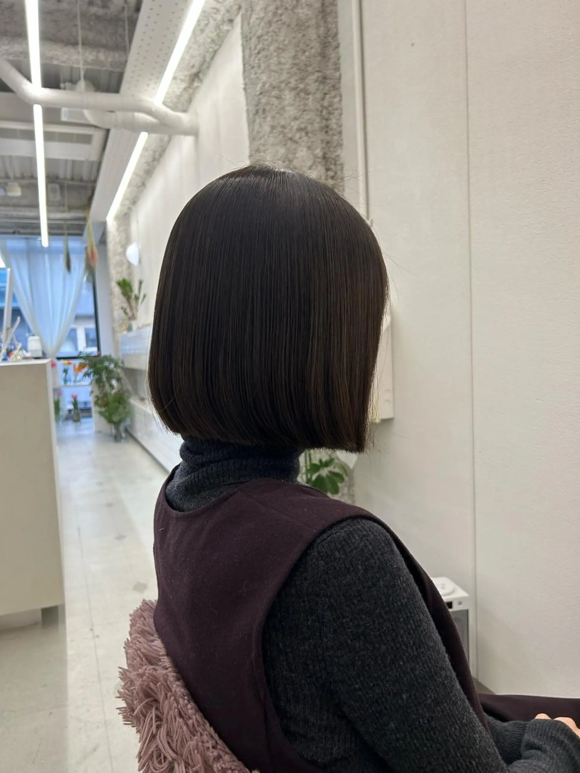 ミディアム カット ヘアカラー トリートメント 名古屋/伏見/花屋 併設/不破新のヘアスタイル